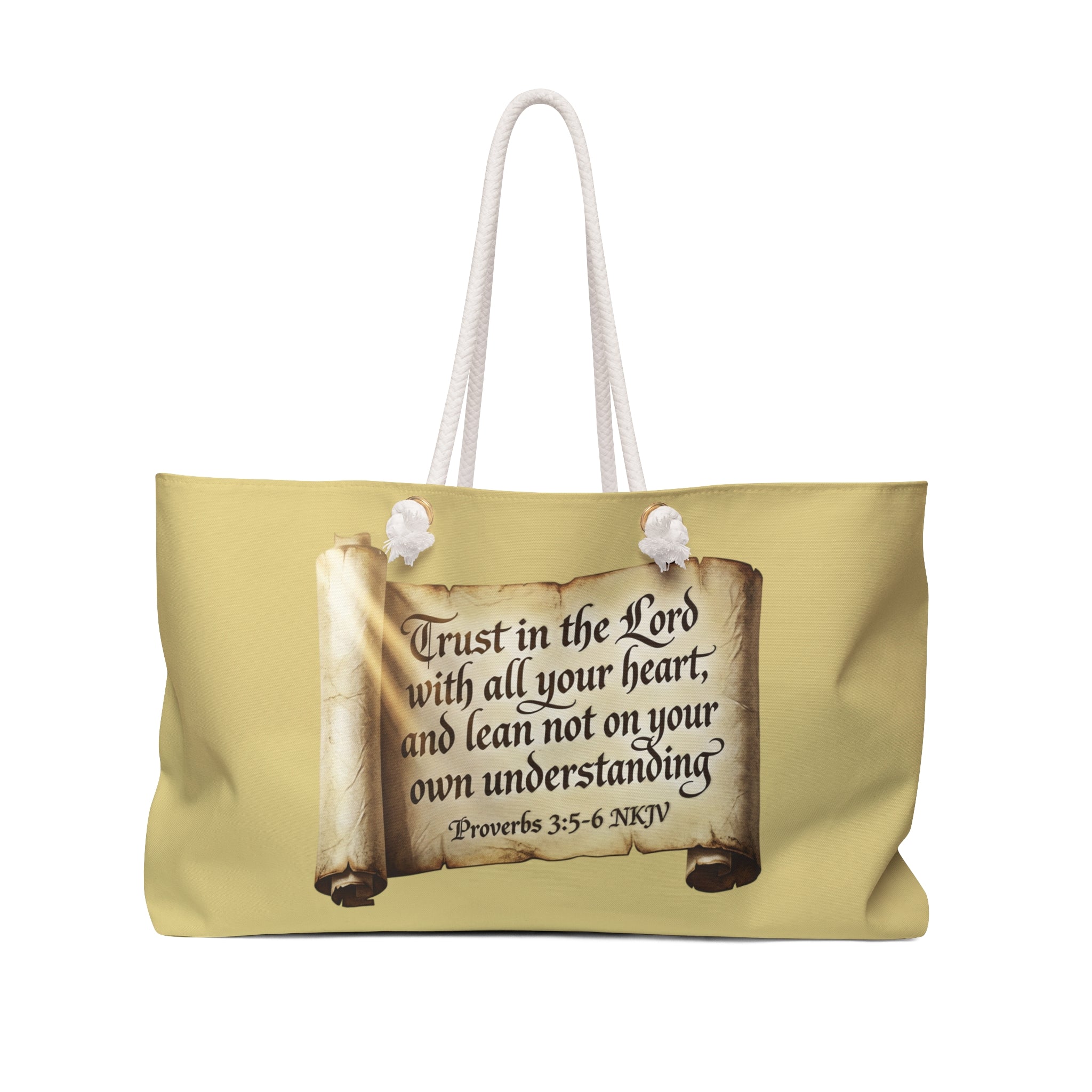 Inspirational Scripture Weekender Bag – "Trust in the Lord" Proverbs 3:5-6 Travel Tote