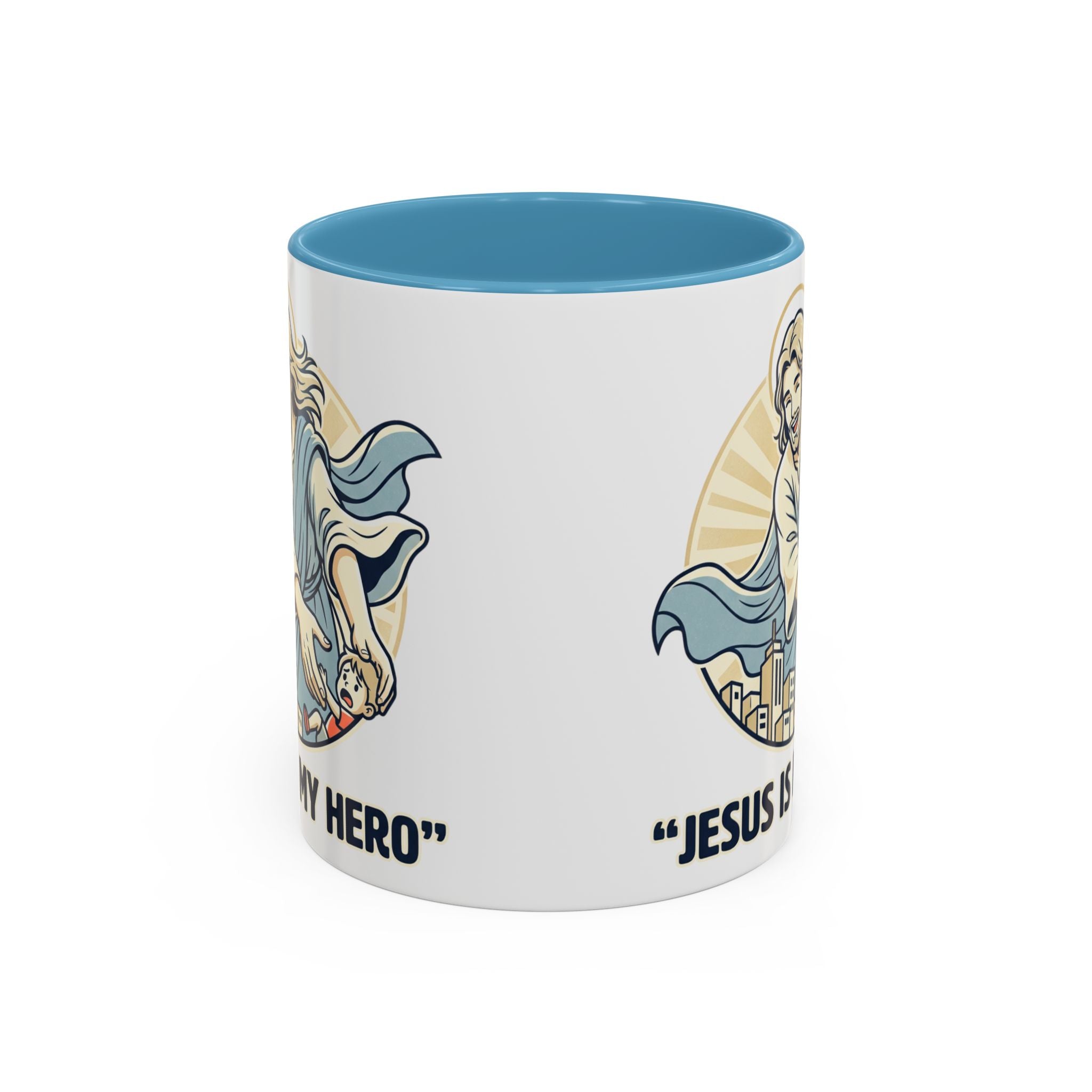 Jesus is my Hero - Accent Coffee Mug (11, 15oz)