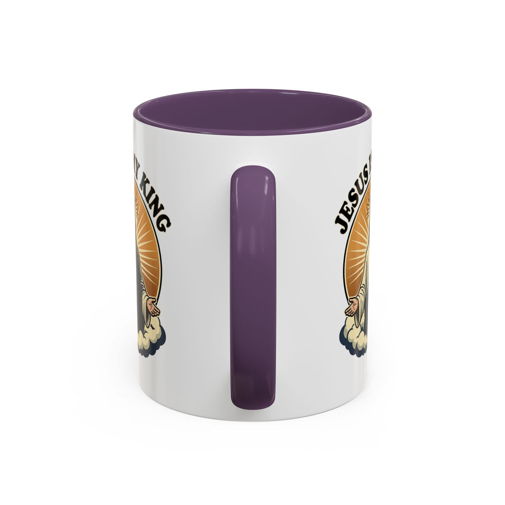 Jesus Is My King Accent Coffee Mug — Christian Religious Ceramic Mug (11/15oz)