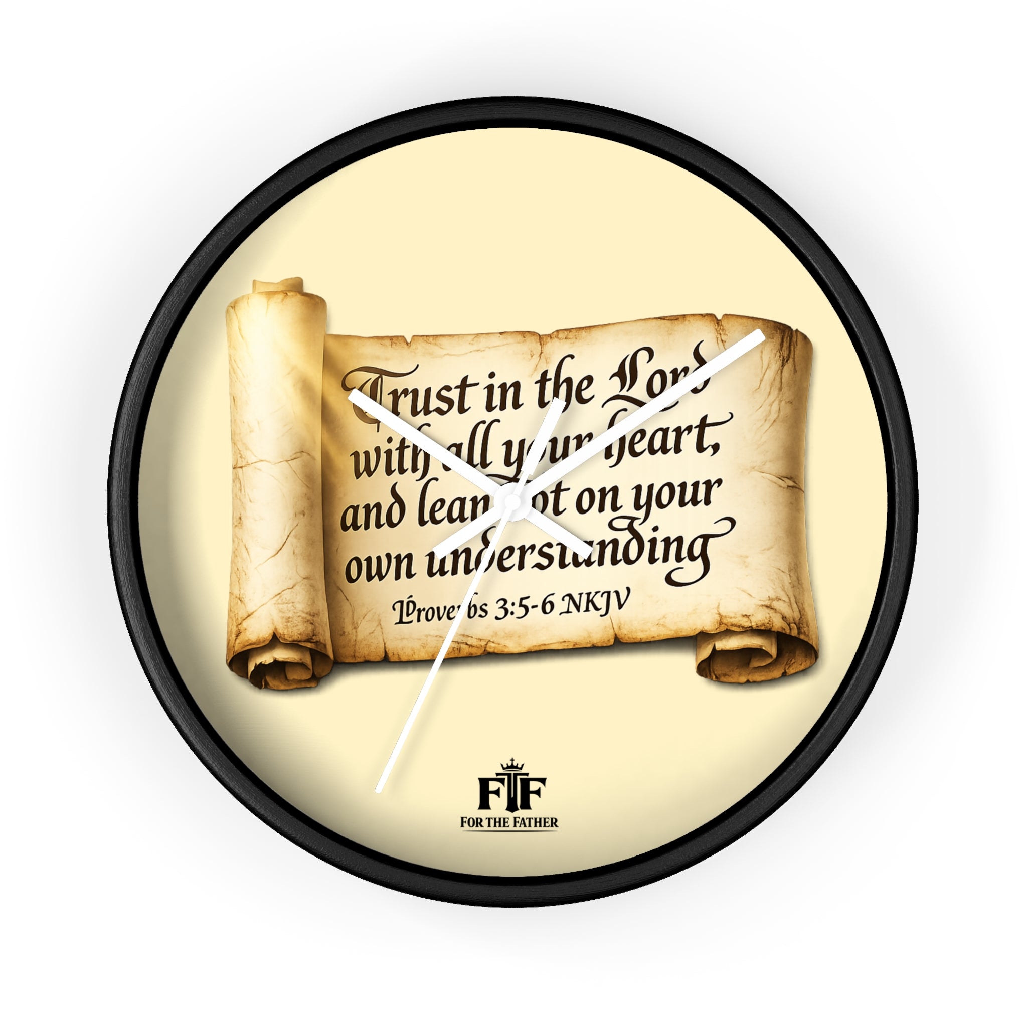 FTF - "Trust In The Lord" Proverbs 3:5 Scroll - Wall Clock
