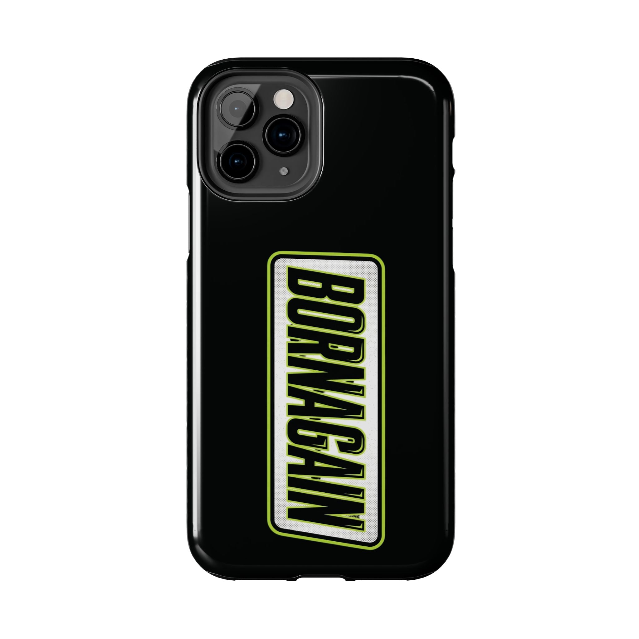 BORNAGAIN vertical logo Phone Case | Black protective tough case