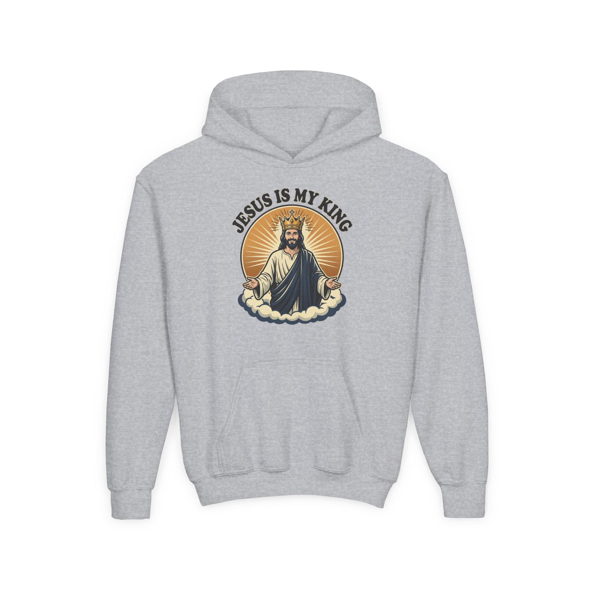 "Jesus Is My King" Youth Hoodie, Christian Faith Pullover