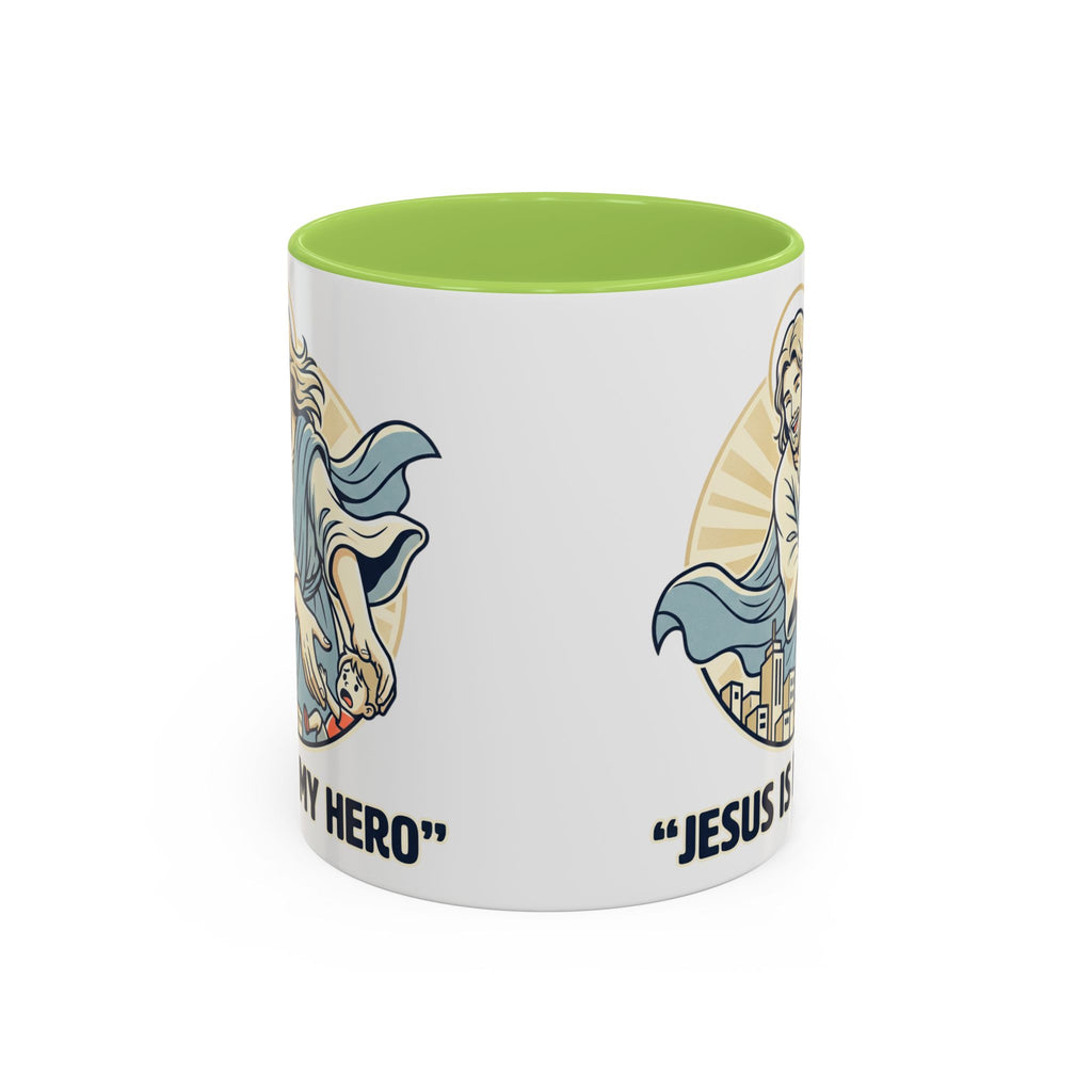 Jesus is my Hero - Accent Coffee Mug (11, 15oz)