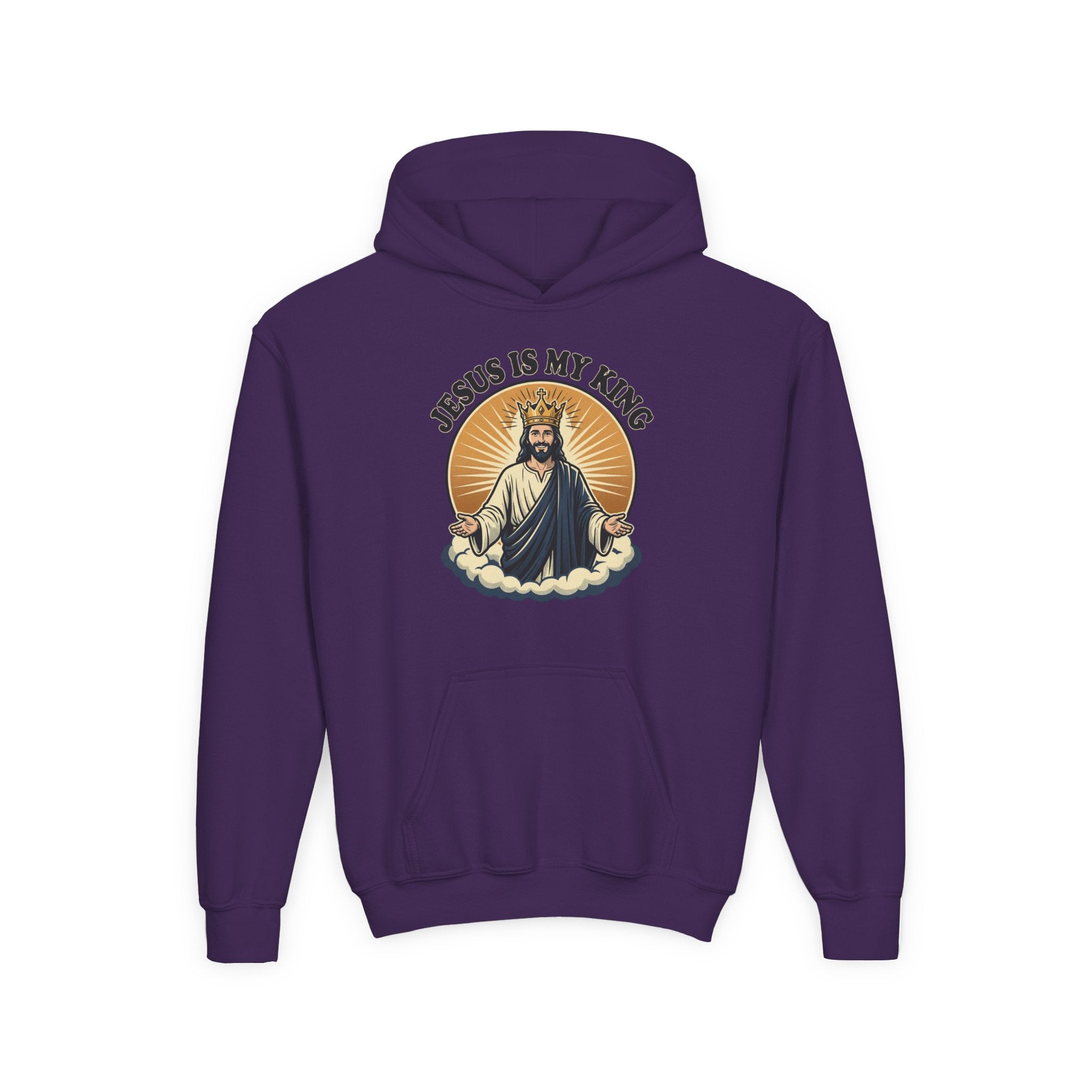 "Jesus Is My King" Youth Hoodie, Christian Faith Pullover