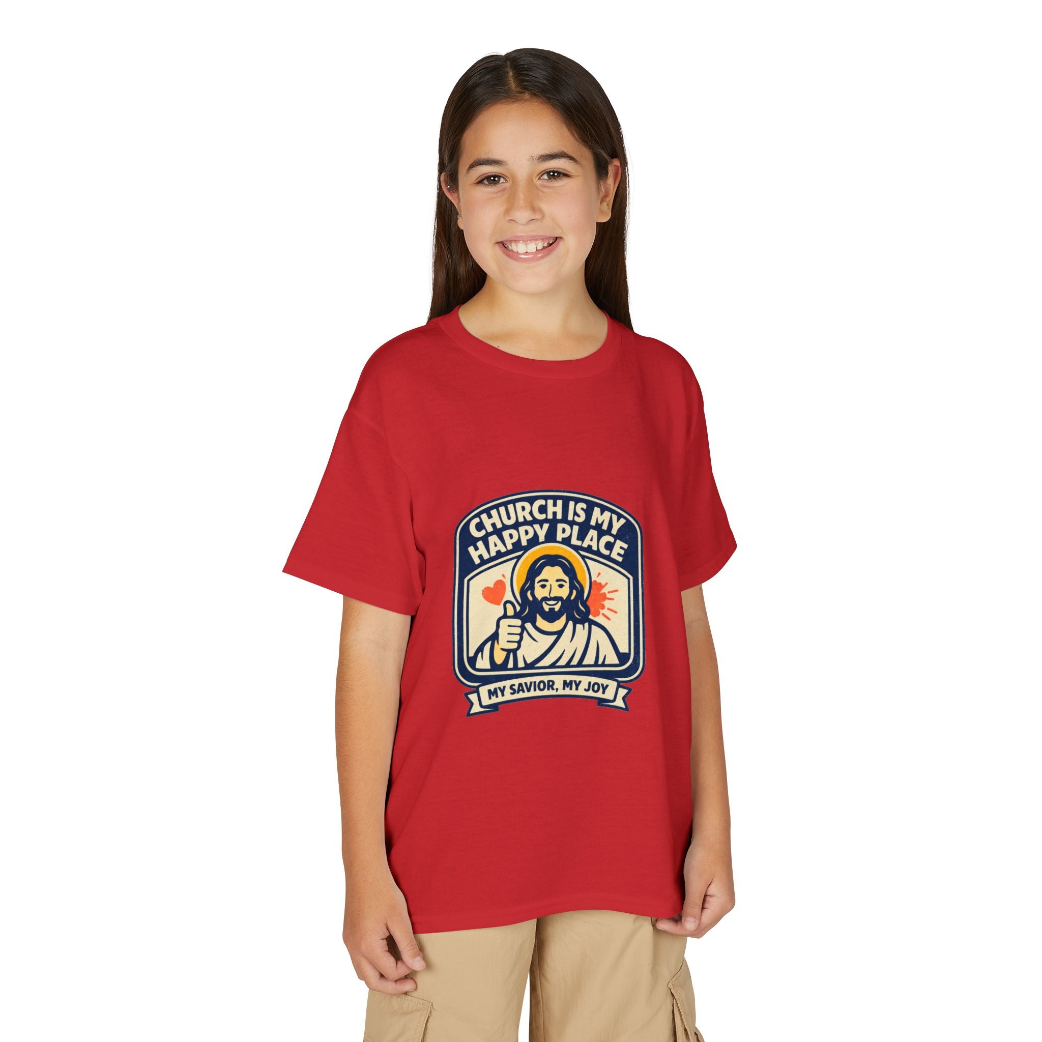 "Church Is My Happy Place" Kids Christian Tee