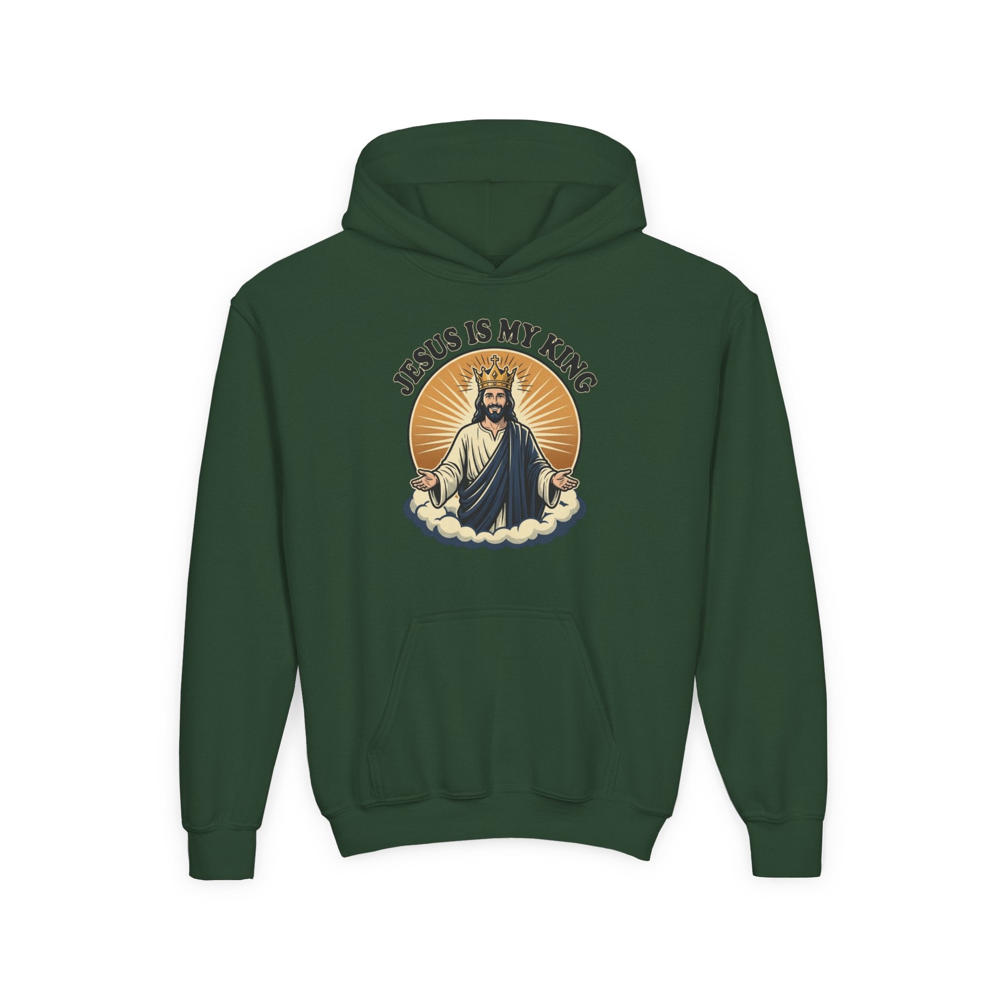 "Jesus Is My King" Youth Hoodie, Christian Faith Pullover