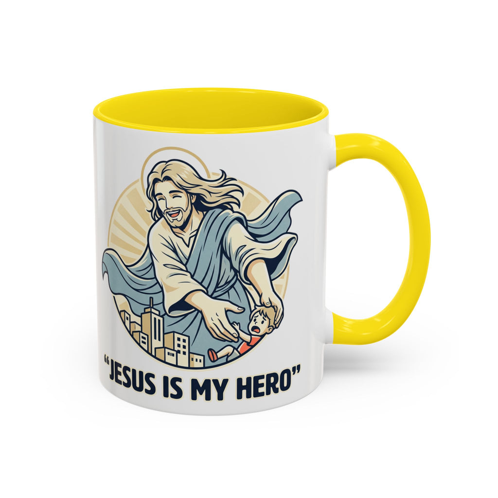Jesus is my Hero - Accent Coffee Mug (11, 15oz)