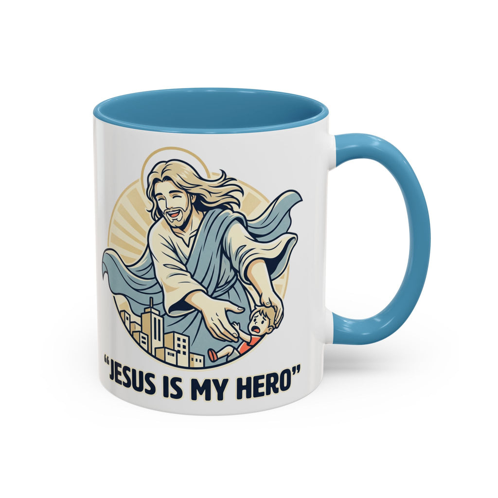 Jesus is my Hero - Accent Coffee Mug (11, 15oz)