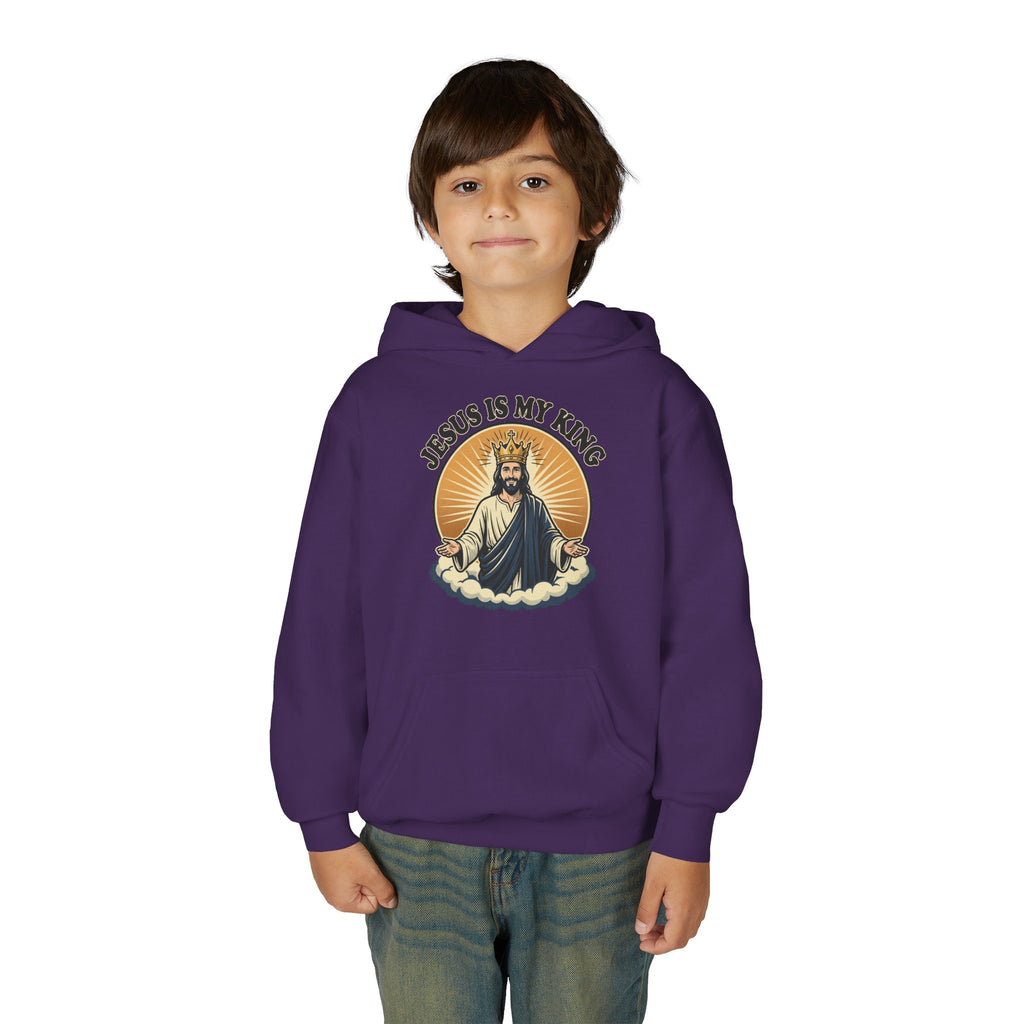 "Jesus Is My King" Youth Hoodie, Christian Faith Pullover