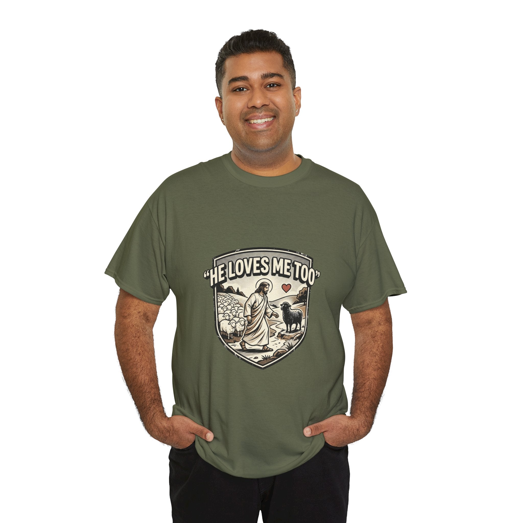 He Loves Me Too T-Shirt — Christian Shepherd & Lamb Faith Tee
