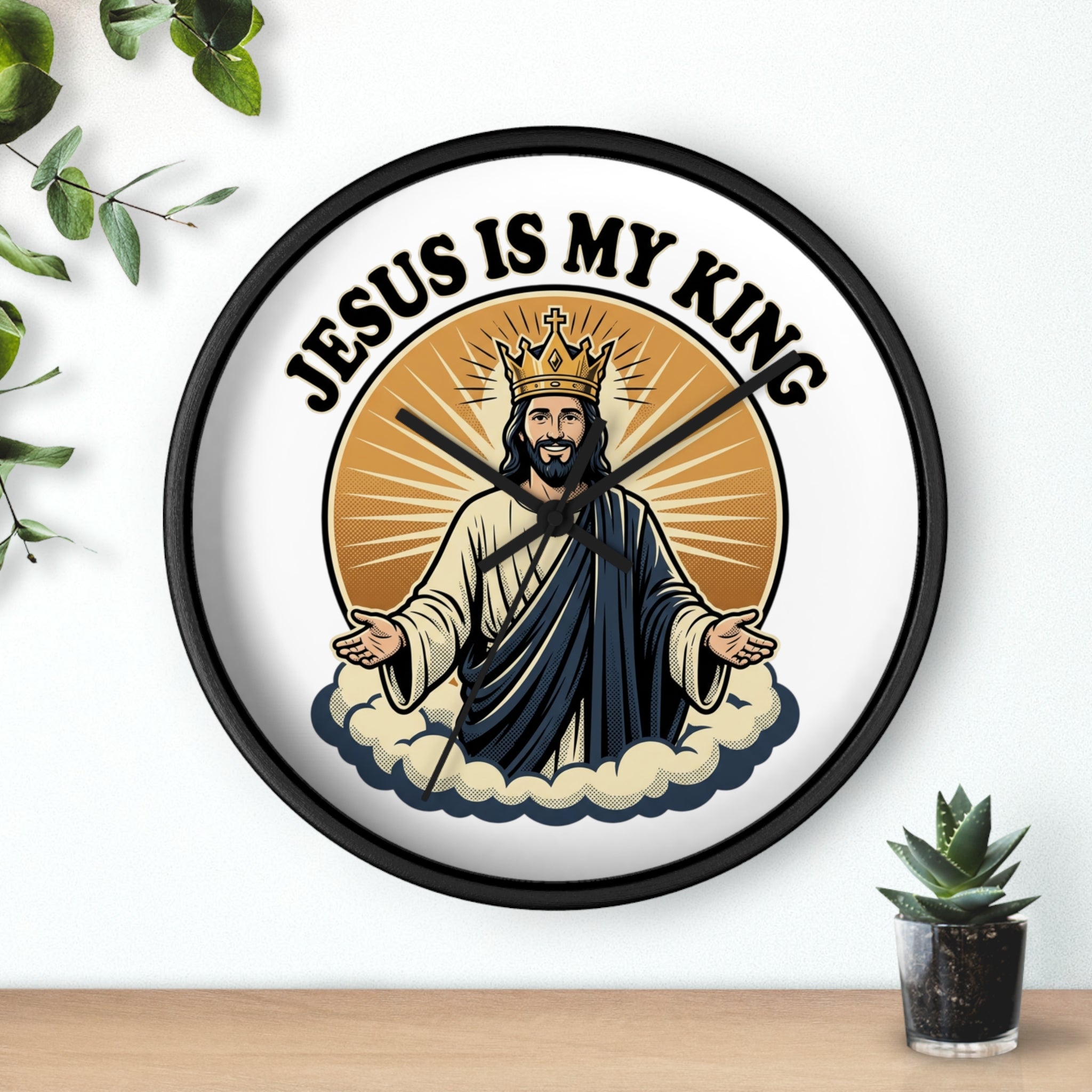 Wall Clock - "Jesus Is My King" Christian Decorative Wall Clock