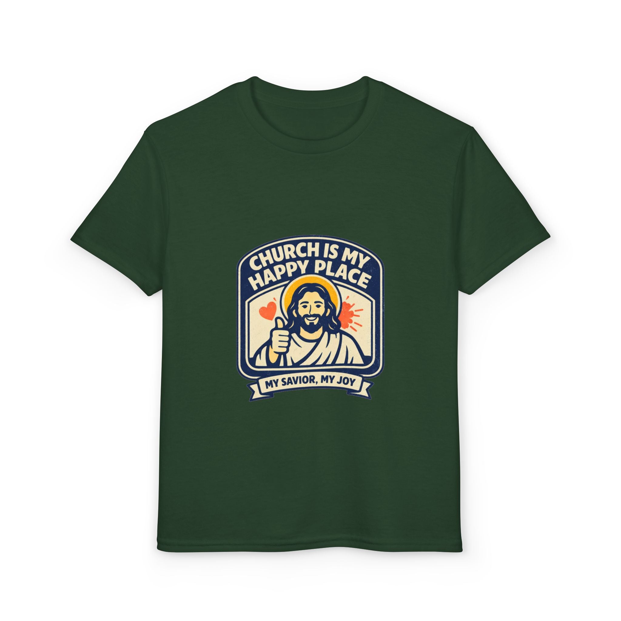 "Church Is My Happy Place" Kids Christian Tee
