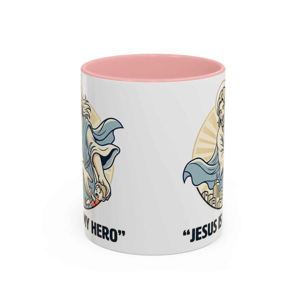 Jesus is my Hero - Accent Coffee Mug (11, 15oz)