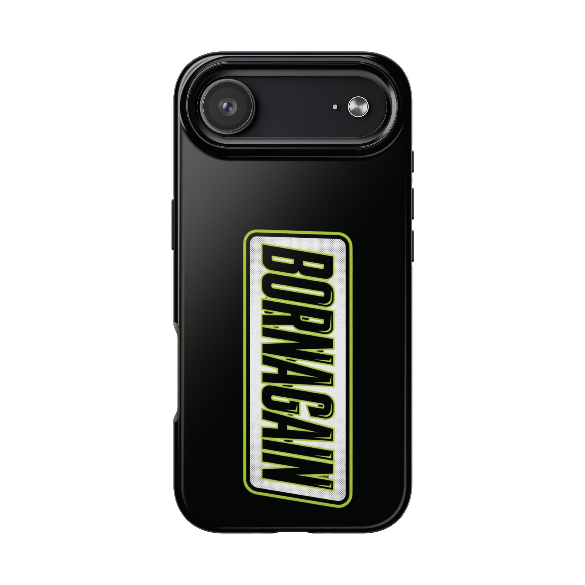 BORNAGAIN vertical logo Phone Case | Black protective tough case
