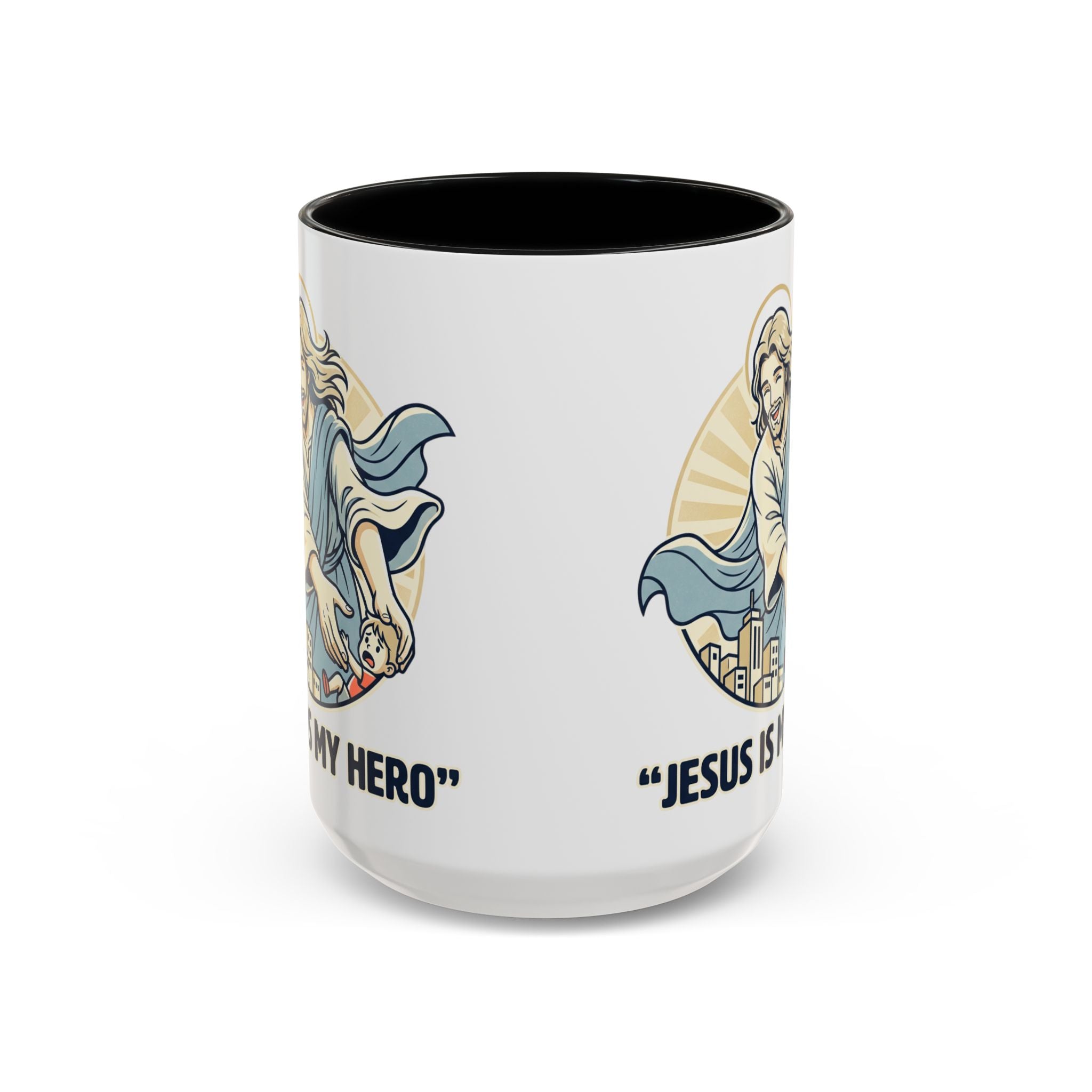 Jesus is my Hero - Accent Coffee Mug (11, 15oz)