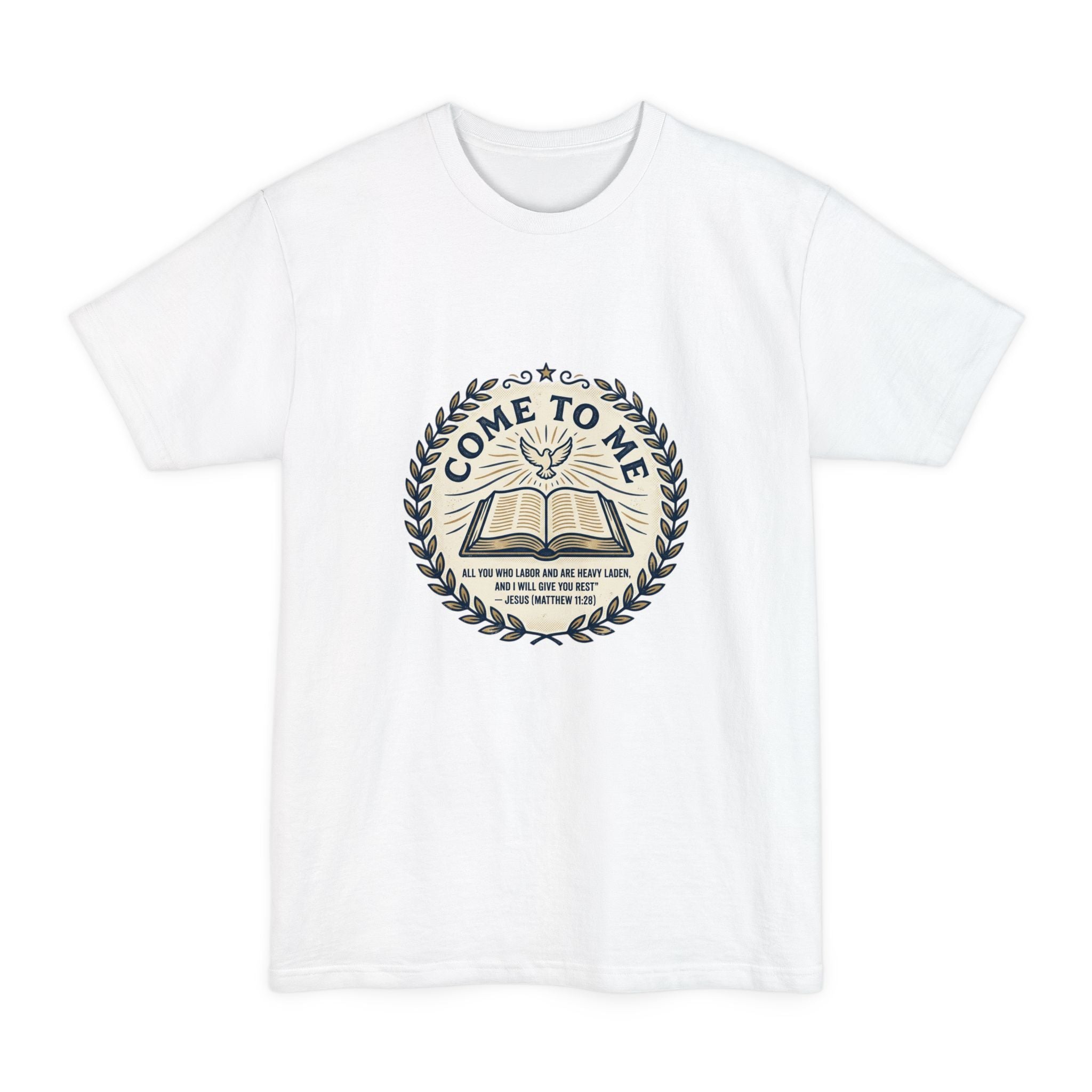 Come to Me - Matthew 11:28 Bible Verse T-Shirt (Big & Tall) — Christian Faith Graphic Tee