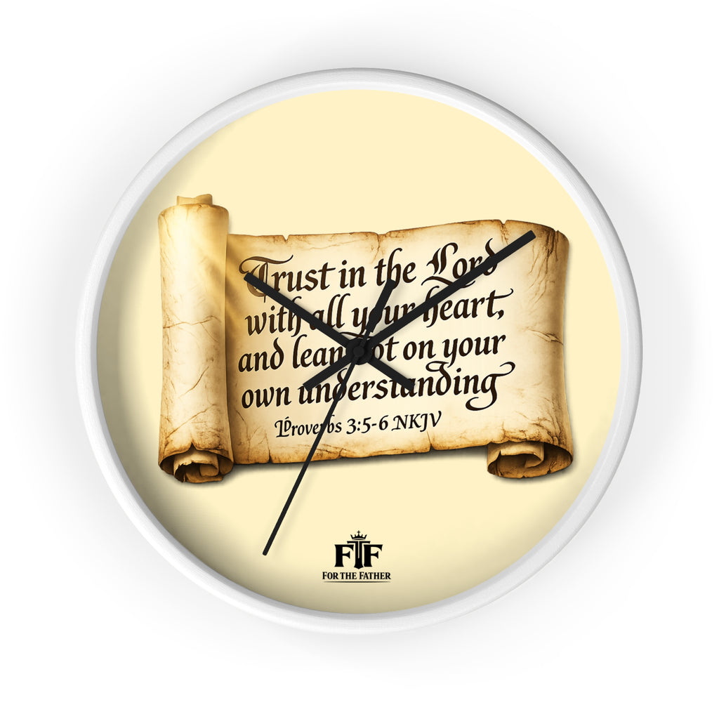 FTF - "Trust In The Lord" Proverbs 3:5 Scroll - Wall Clock