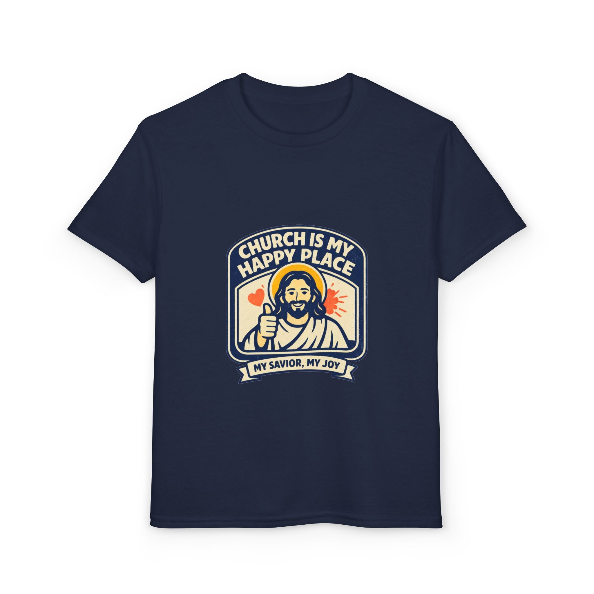 "Church Is My Happy Place" Kids Christian Tee