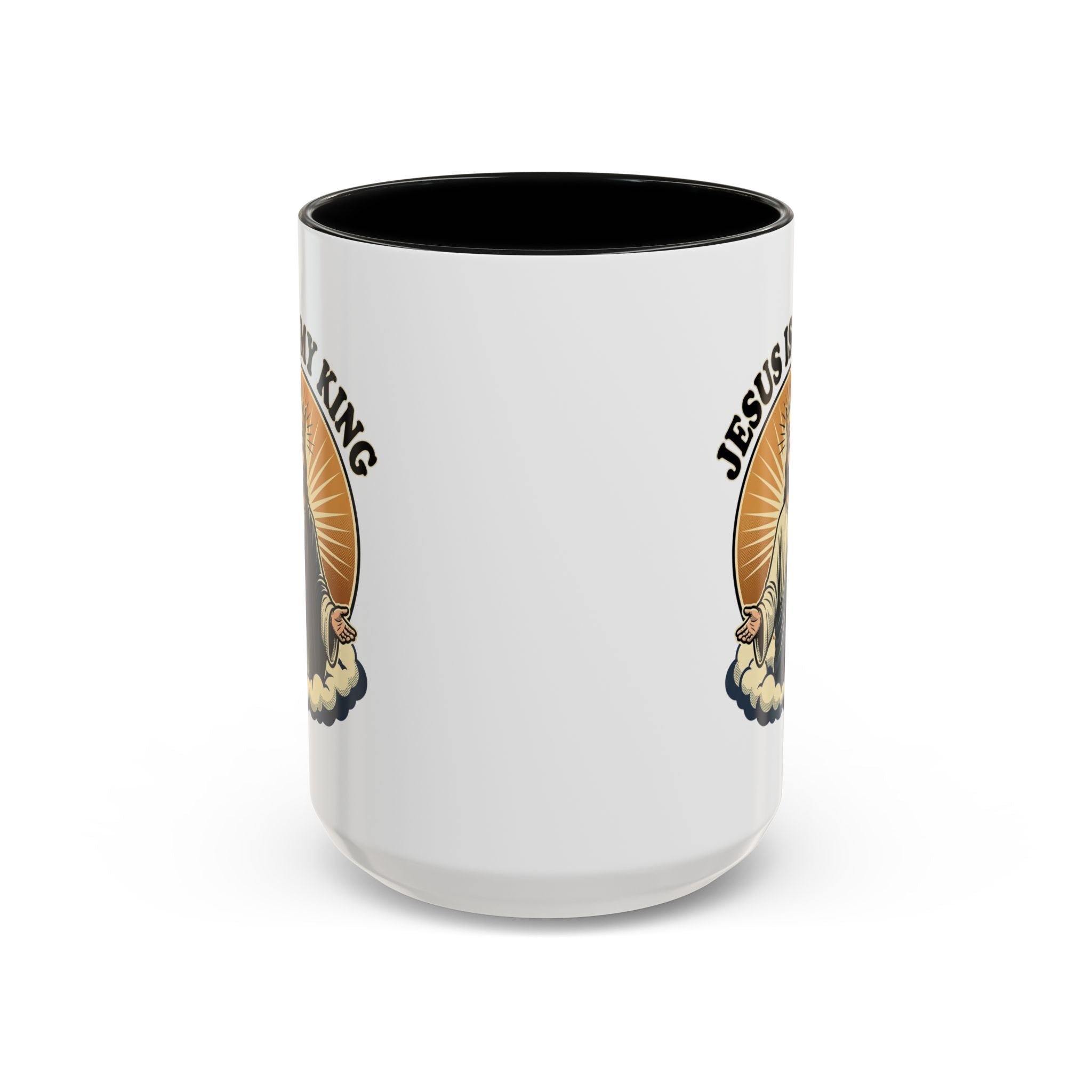 Jesus Is My King Accent Coffee Mug — Christian Religious Ceramic Mug (11/15oz)