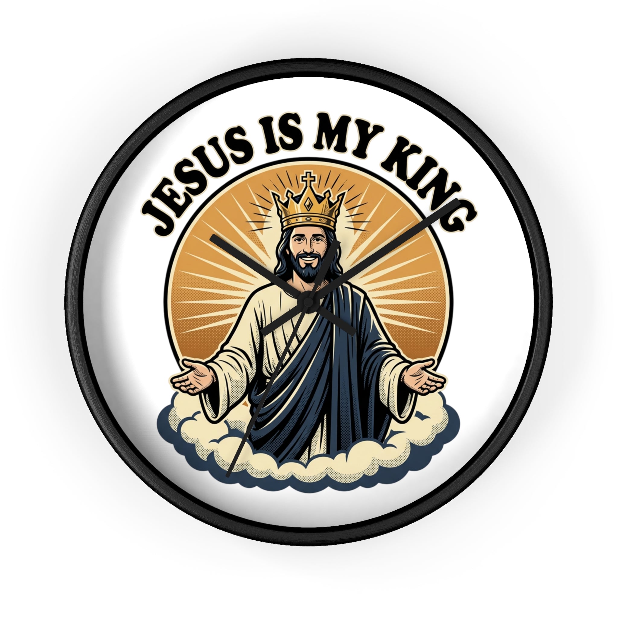 Wall Clock - "Jesus Is My King" Christian Decorative Wall Clock