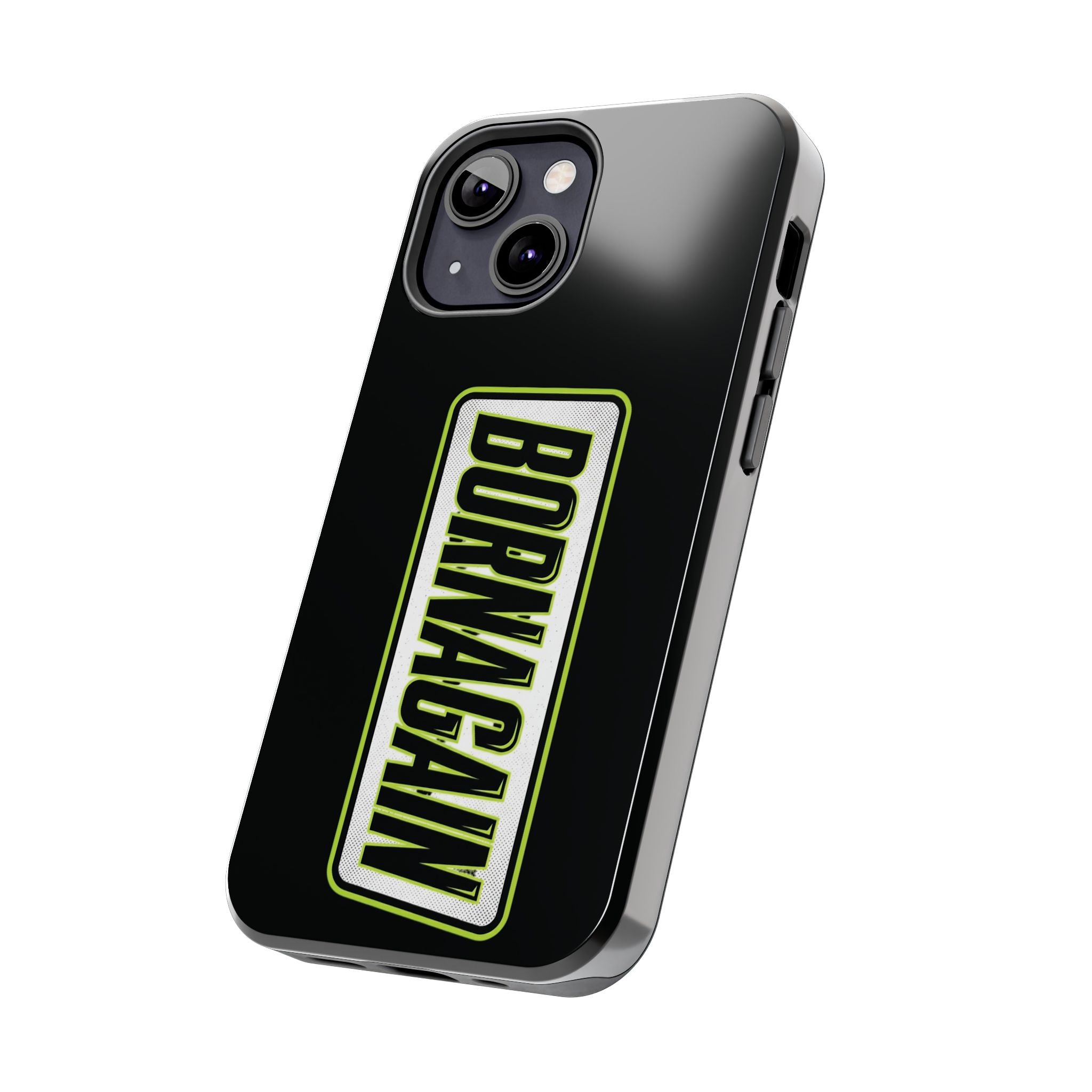 BORNAGAIN vertical logo Phone Case | Black protective tough case