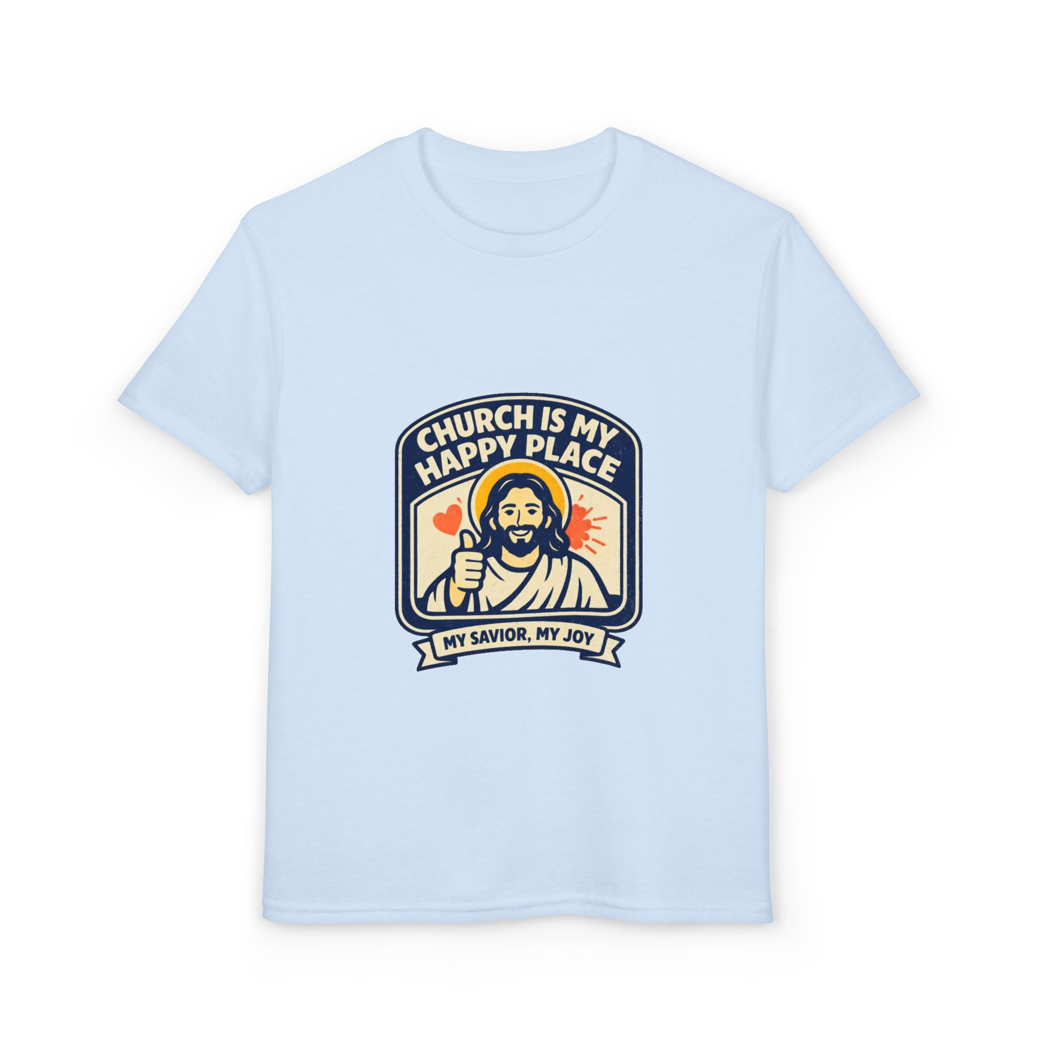 "Church Is My Happy Place" Kids Christian Tee