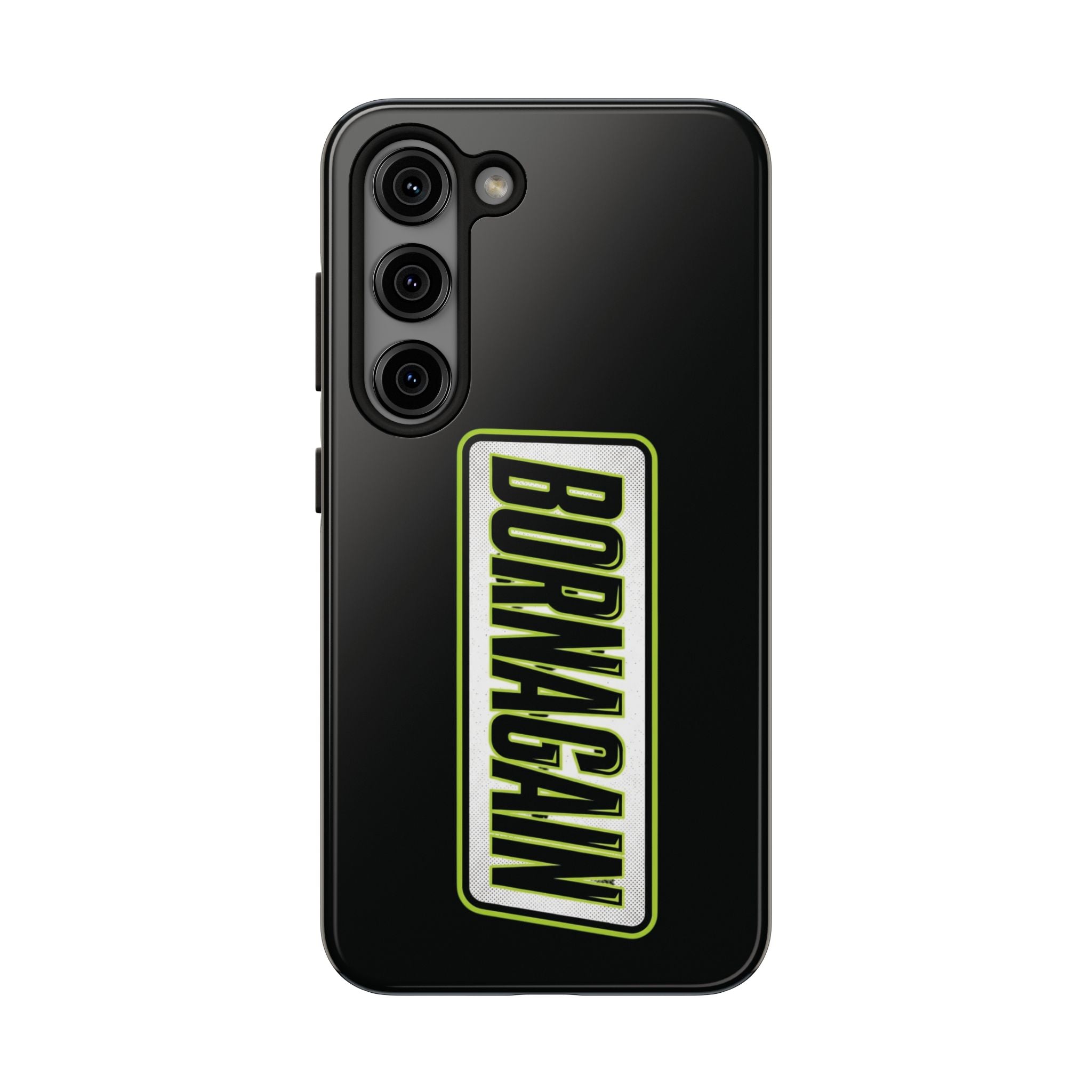 BORNAGAIN vertical logo Phone Case | Black protective tough case