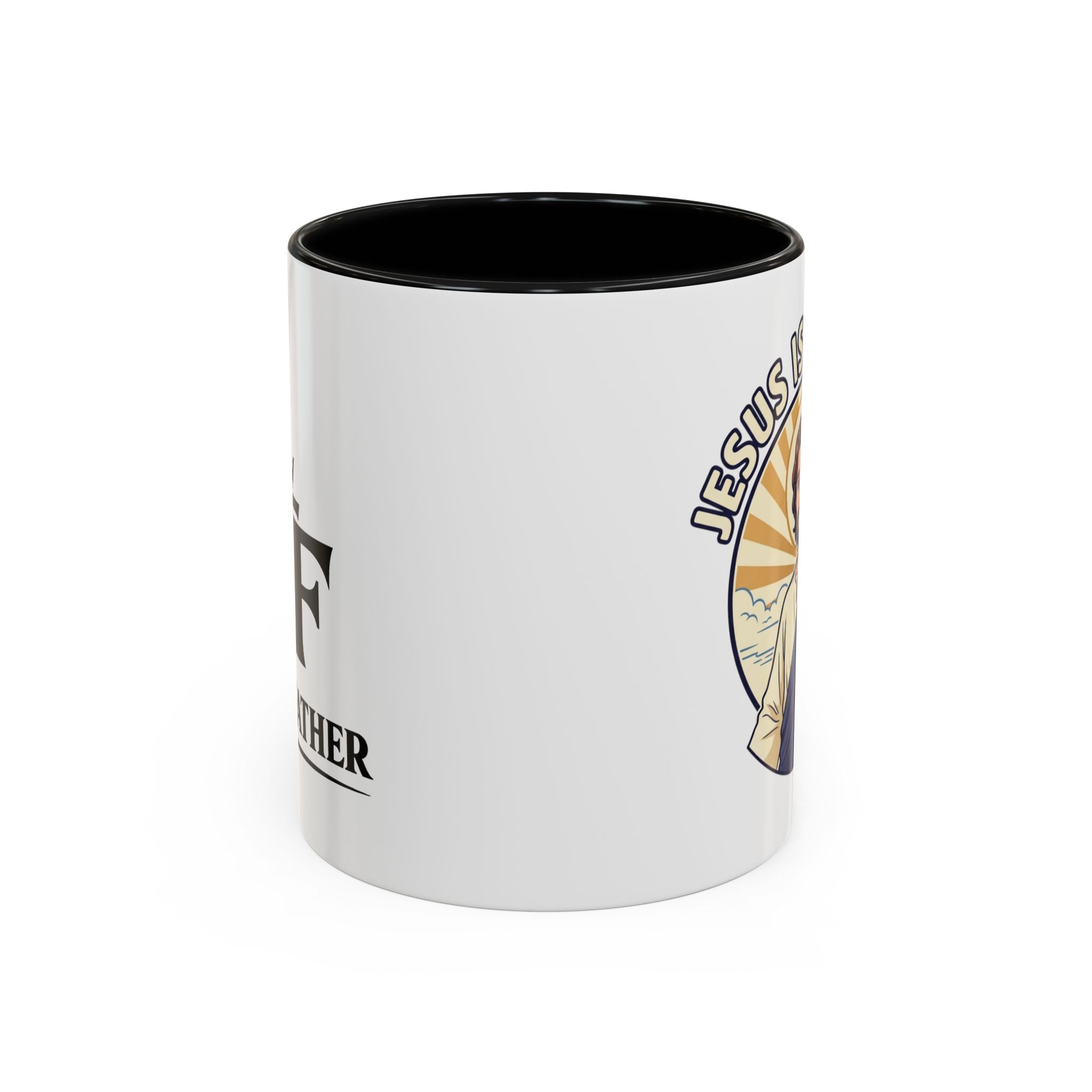 Religious Accent Coffee Mug – "For The Father (FTF)" Cross & Wings Christian Gift