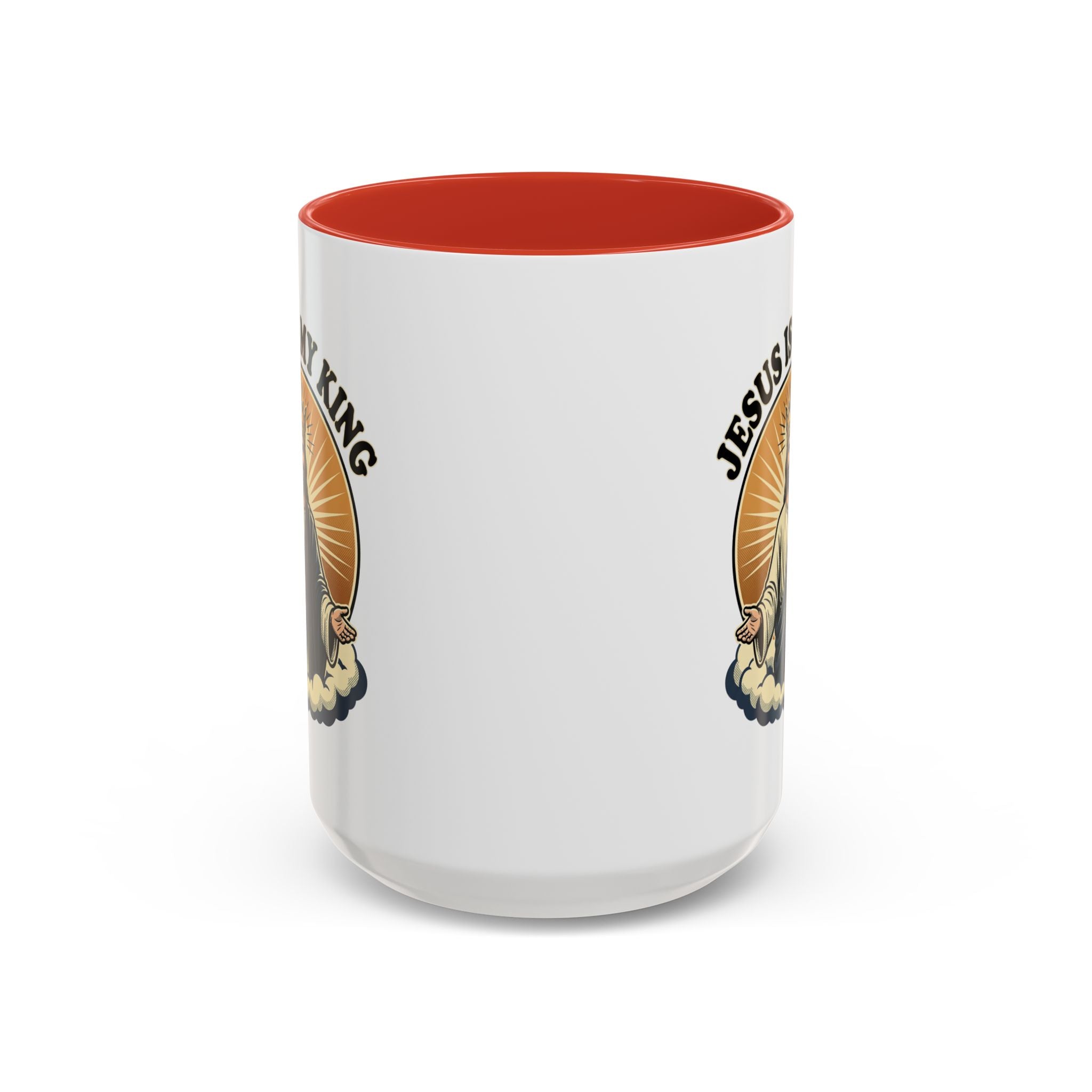 Jesus Is My King Accent Coffee Mug — Christian Religious Ceramic Mug (11/15oz)