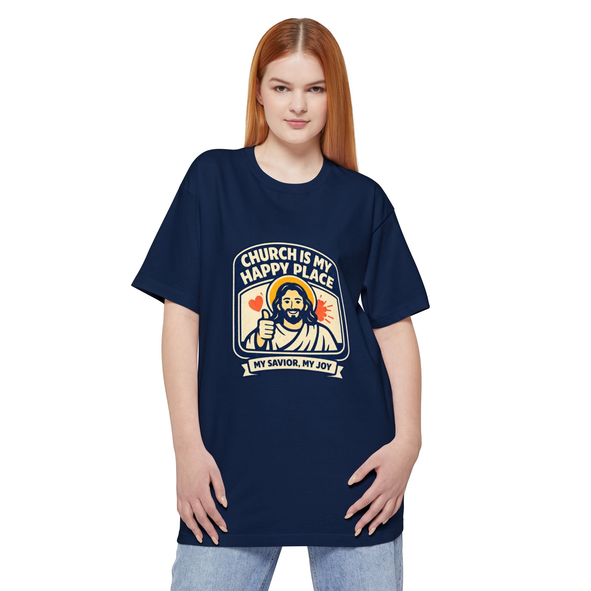 Church Is My Happy Place T-Shirt (Big & Tall) — Christian Faith Graphic Tee