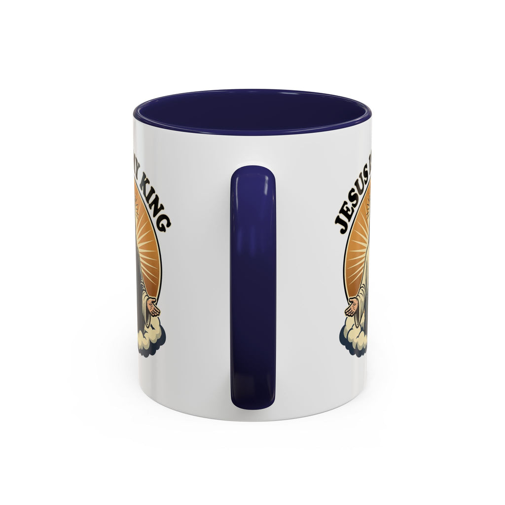 Jesus Is My King Accent Coffee Mug — Christian Religious Ceramic Mug (11/15oz)