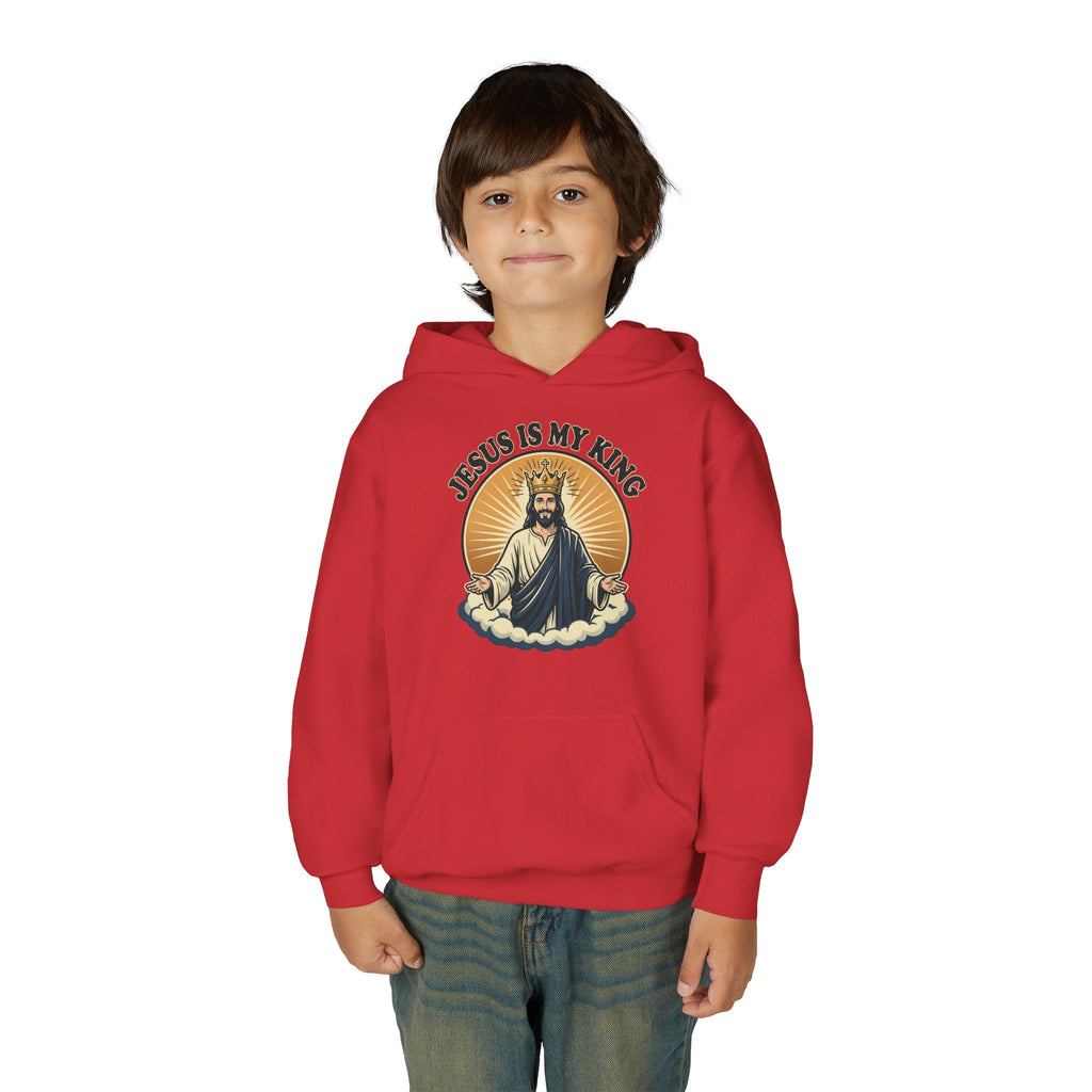 "Jesus Is My King" Youth Hoodie, Christian Faith Pullover