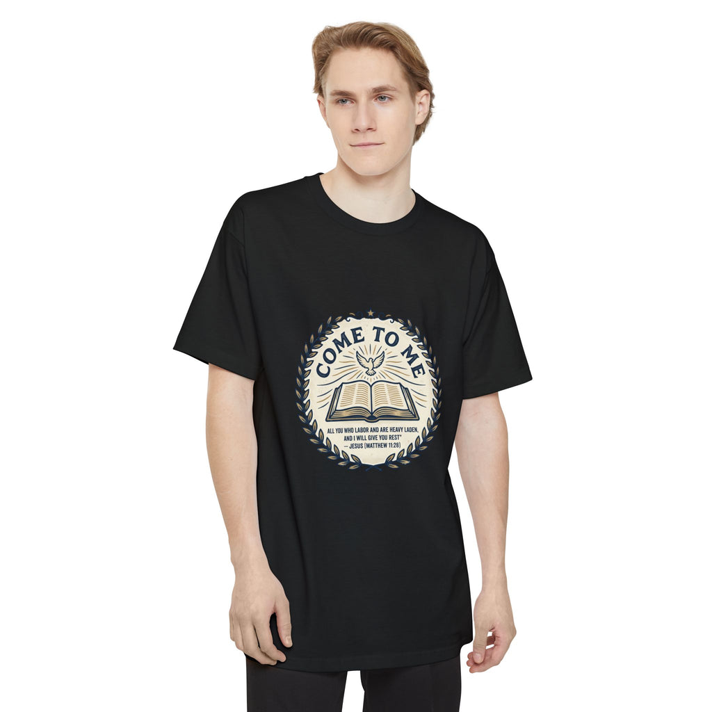 Come to Me - Matthew 11:28 Bible Verse T-Shirt (Big & Tall) — Christian Faith Graphic Tee