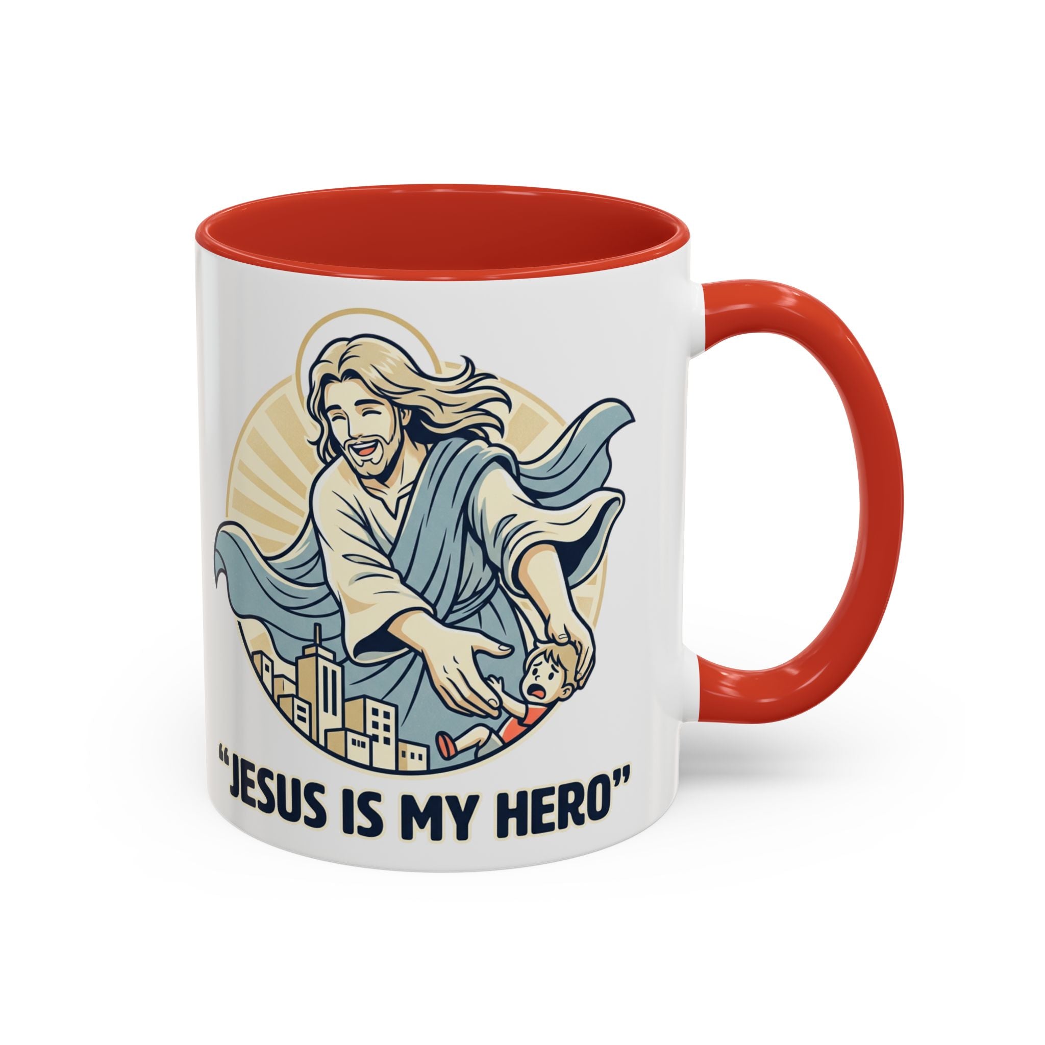 Jesus is my Hero - Accent Coffee Mug (11, 15oz)