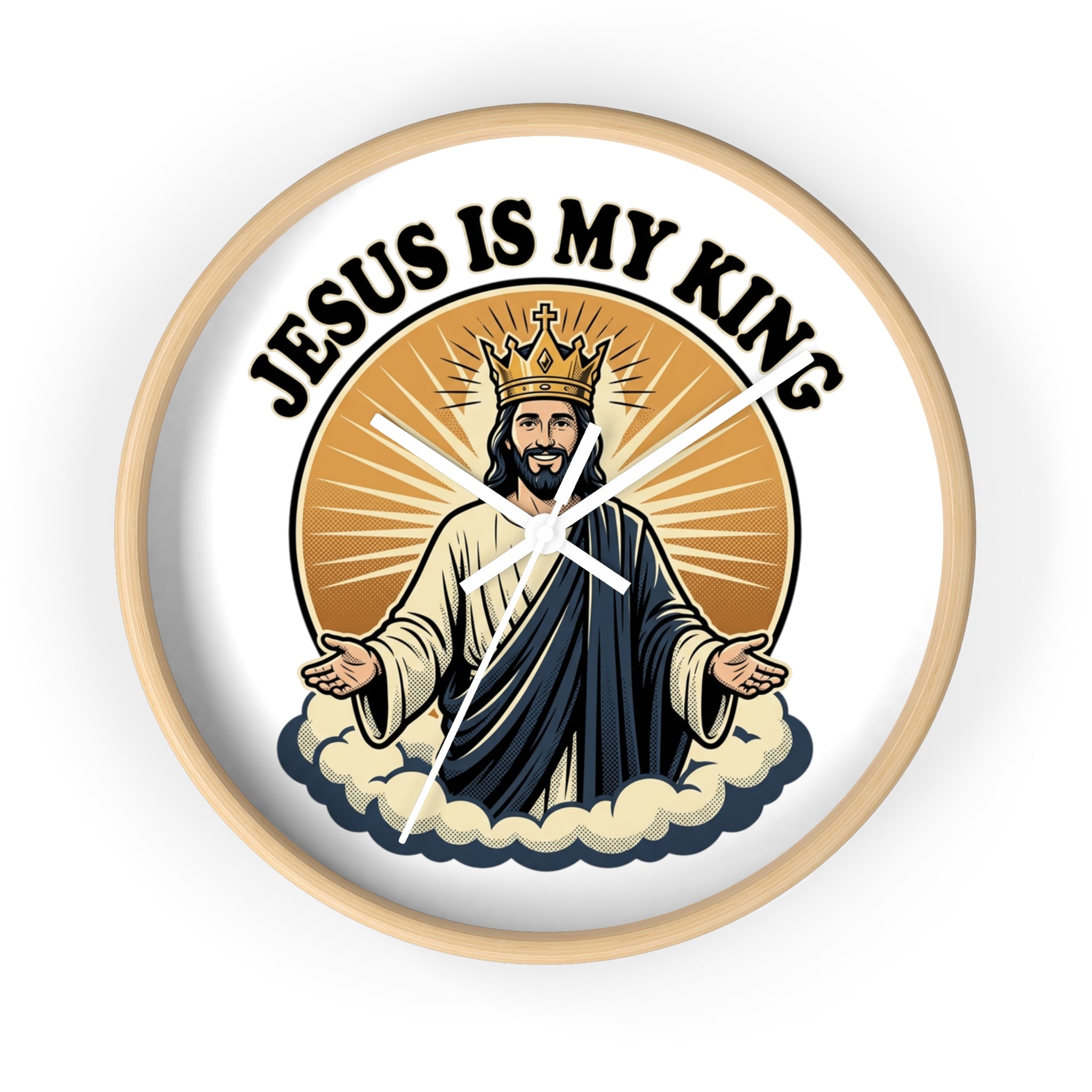Wall Clock - "Jesus Is My King" Christian Decorative Wall Clock