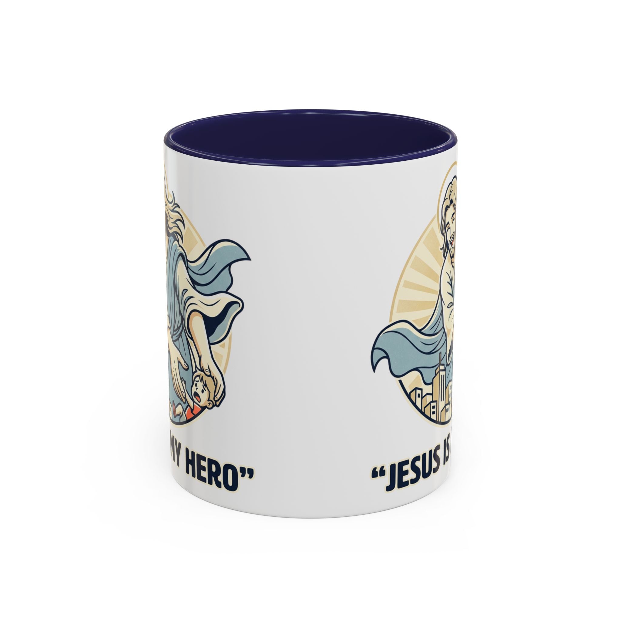 Jesus is my Hero - Accent Coffee Mug (11, 15oz)