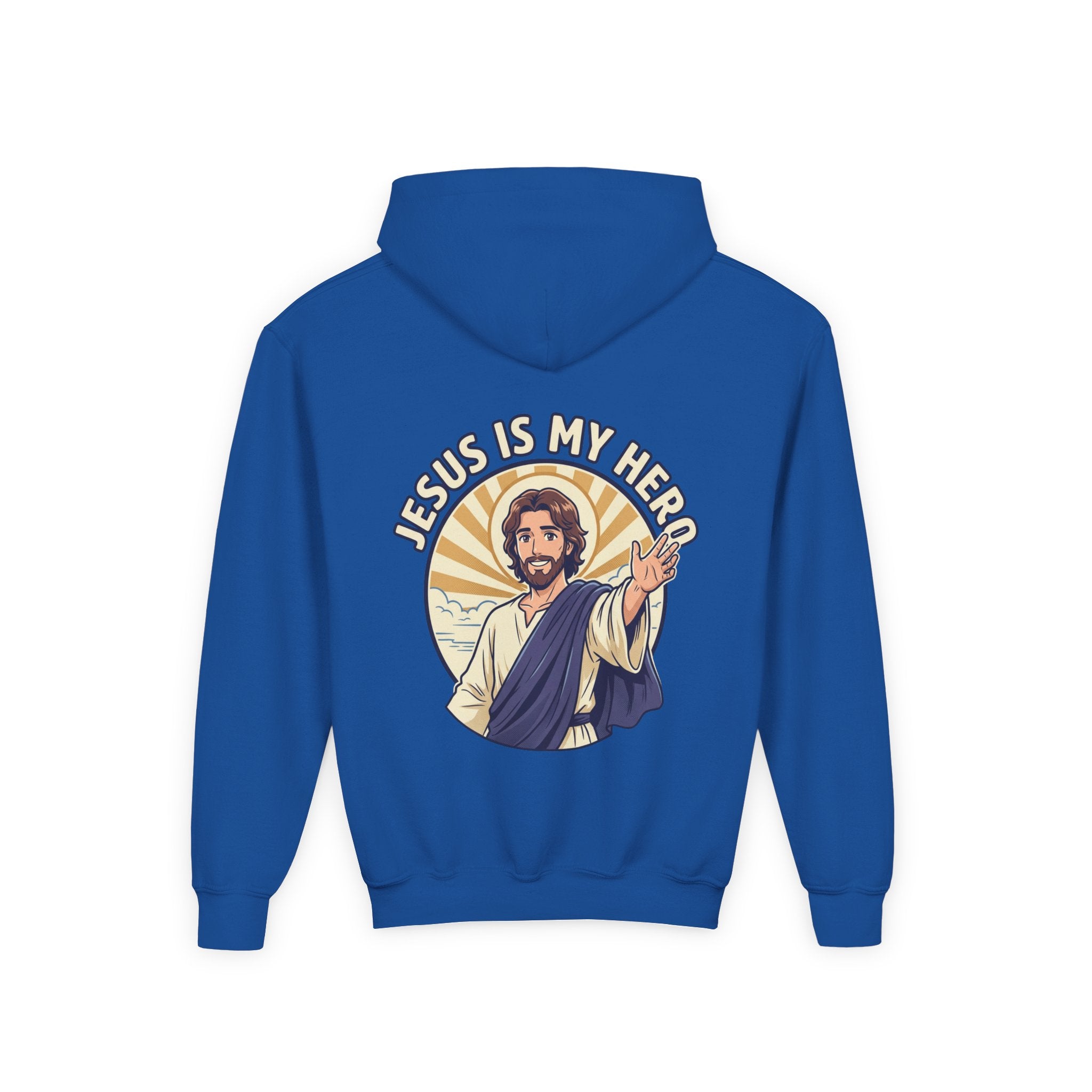FTF - 'Jesus Is My Hero' Christian Faith Pullover (For The Fathers Logo)