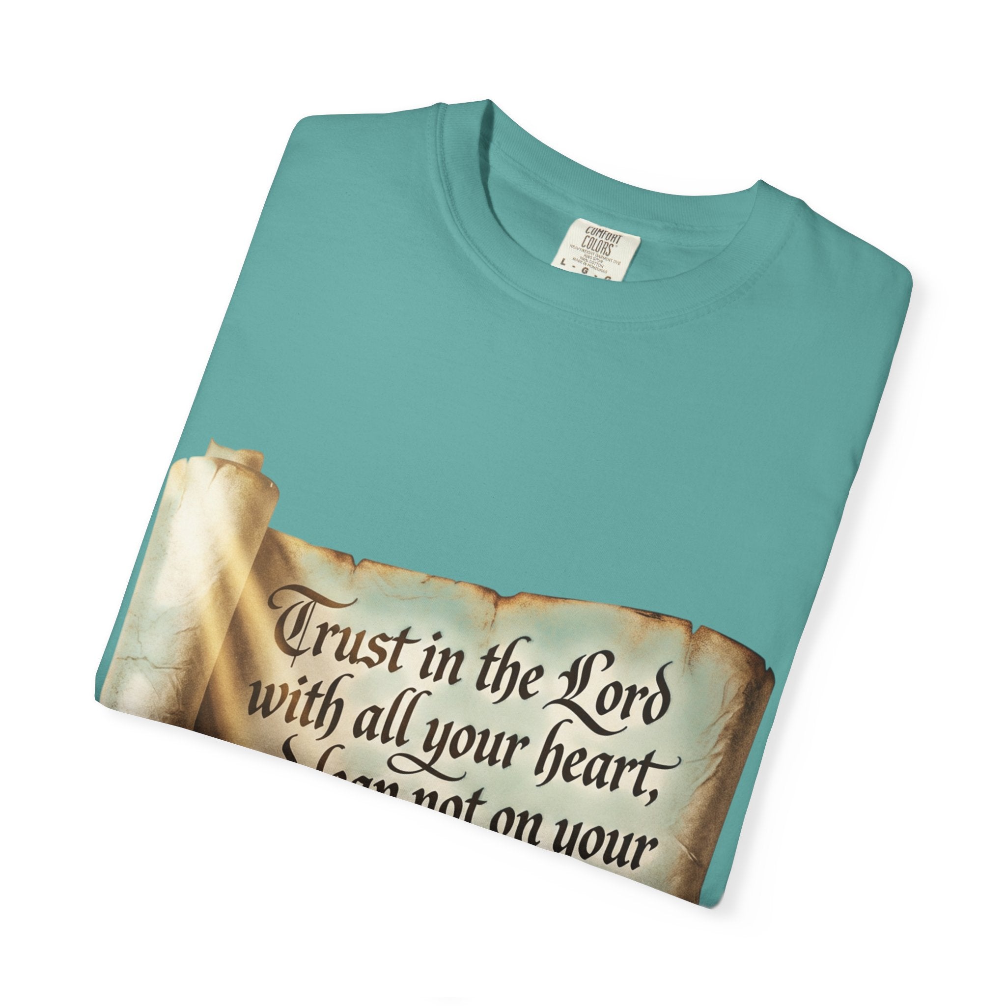 Proverbs 3:5-6 Trust in the Lord T-shirt Scroll Design