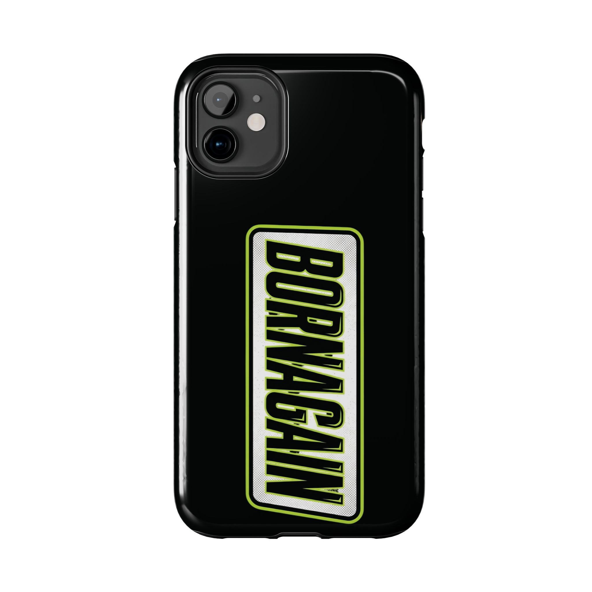 BORNAGAIN vertical logo Phone Case | Black protective tough case