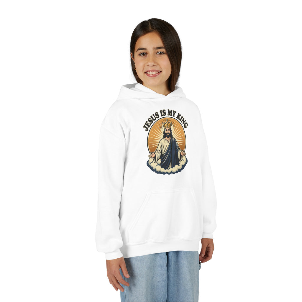 "Jesus Is My King" Youth Hoodie, Christian Faith Pullover