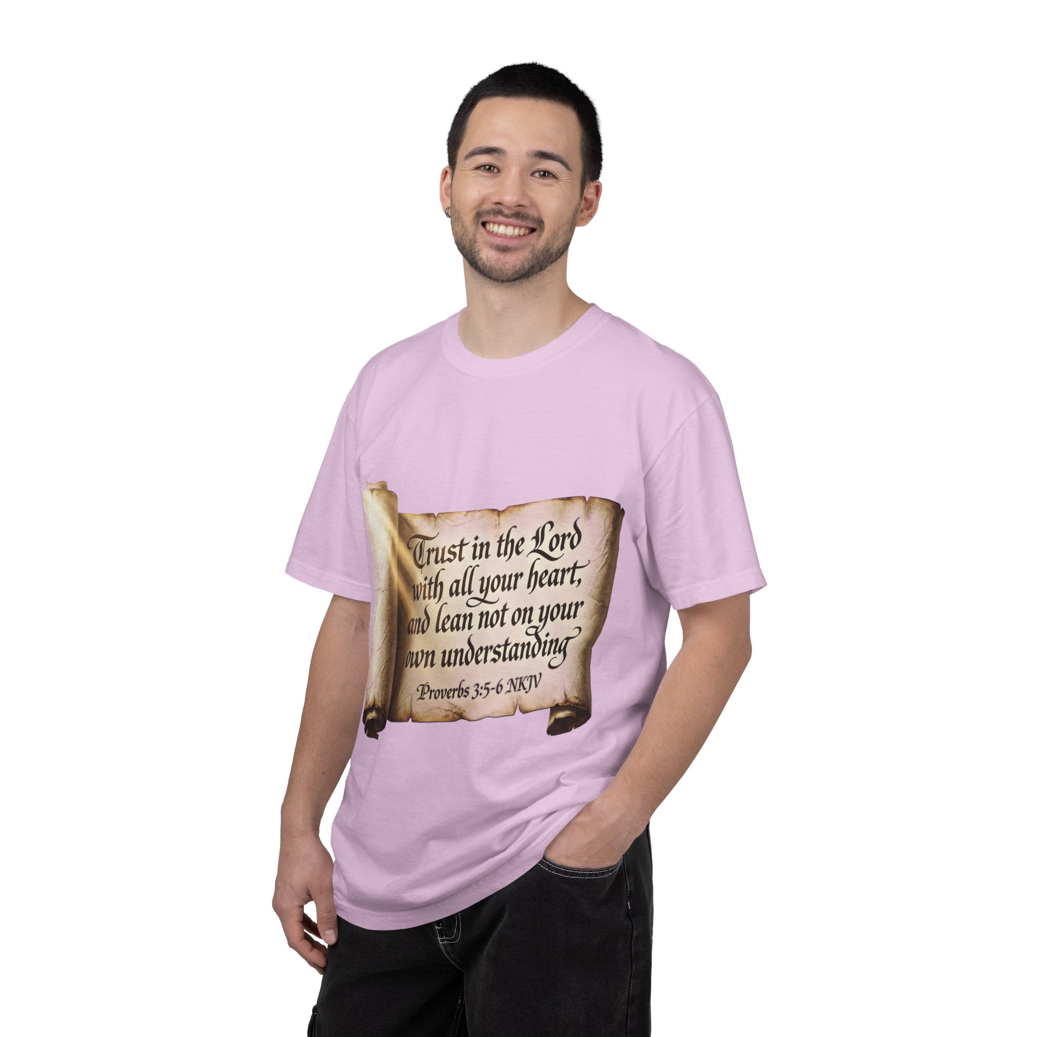 Proverbs 3:5-6 Trust in the Lord T-shirt Scroll Design