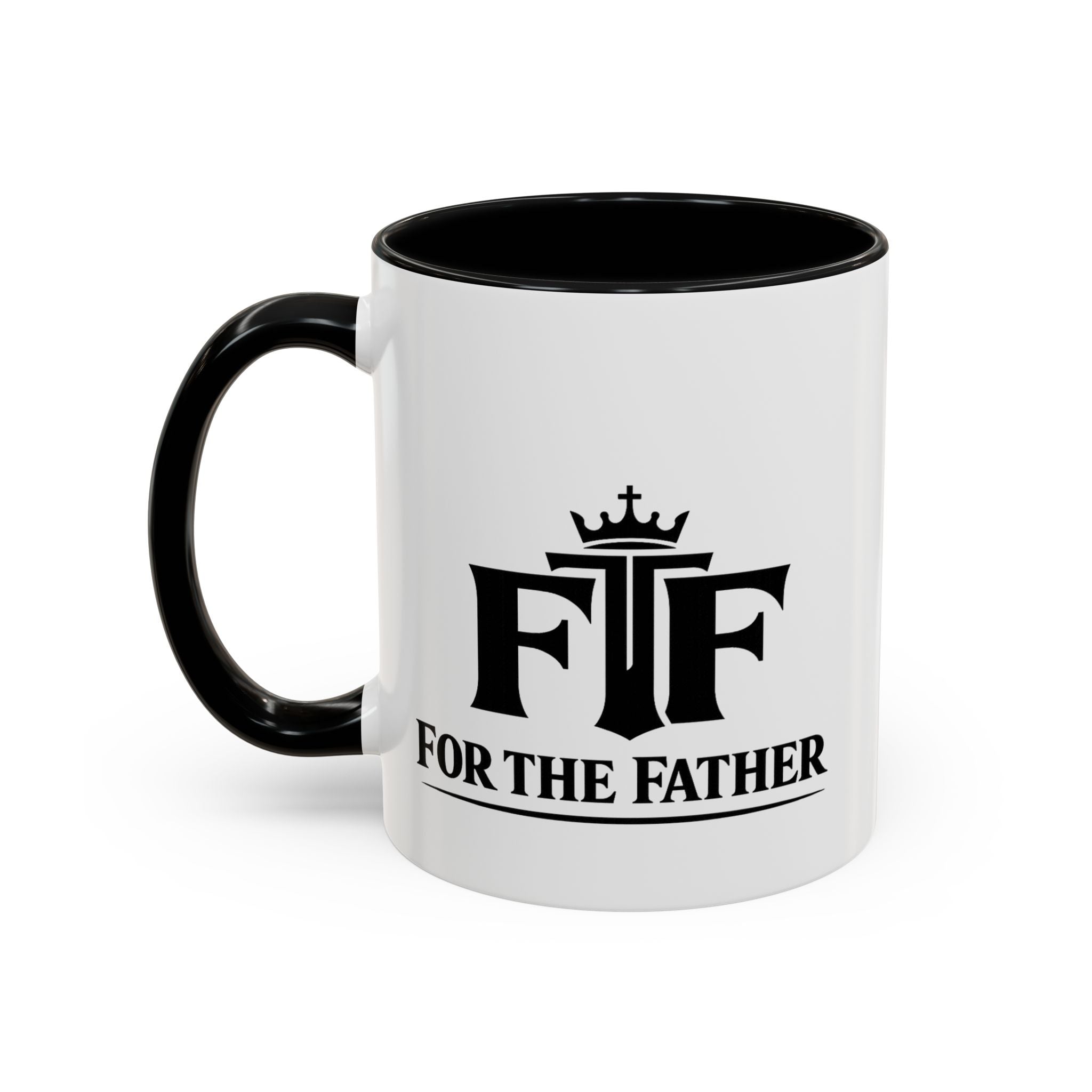 Religious Accent Coffee Mug – "For The Father (FTF)" Cross & Wings Christian Gift