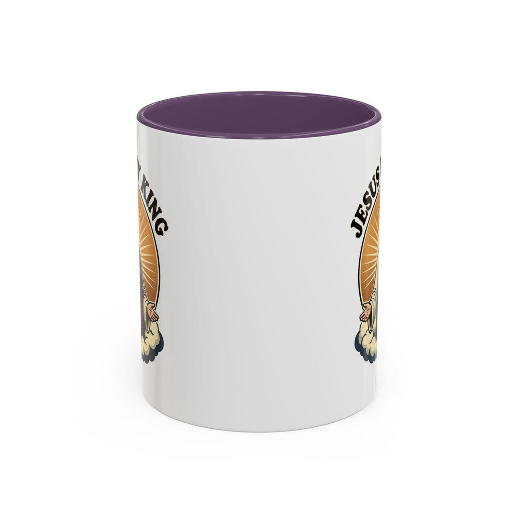 Jesus Is My King Accent Coffee Mug — Christian Religious Ceramic Mug (11/15oz)