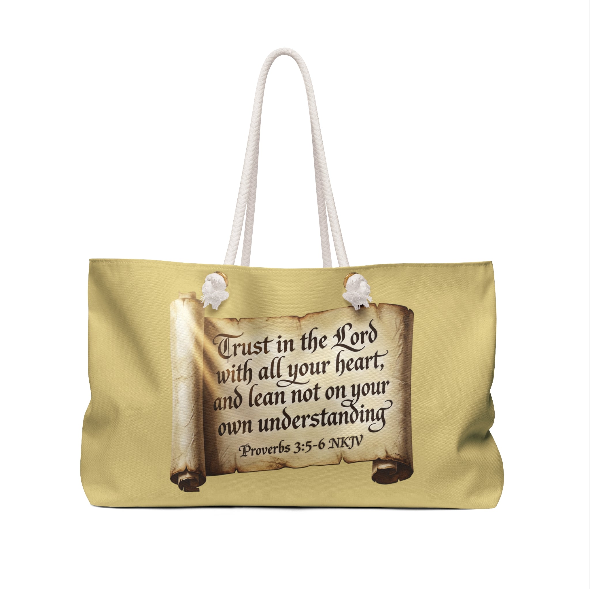 Inspirational Scripture Weekender Bag – "Trust in the Lord" Proverbs 3:5-6 Travel Tote