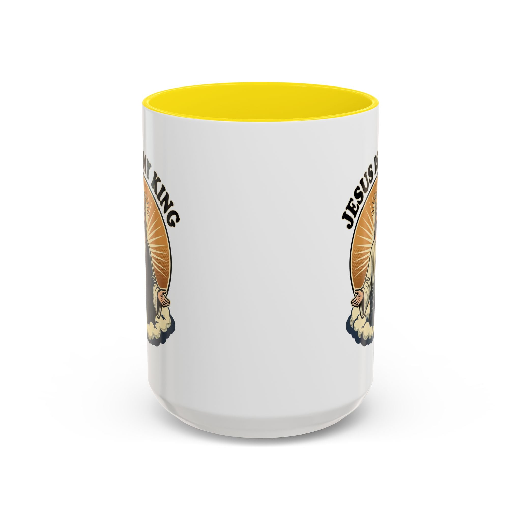 Jesus Is My King Accent Coffee Mug — Christian Religious Ceramic Mug (11/15oz)