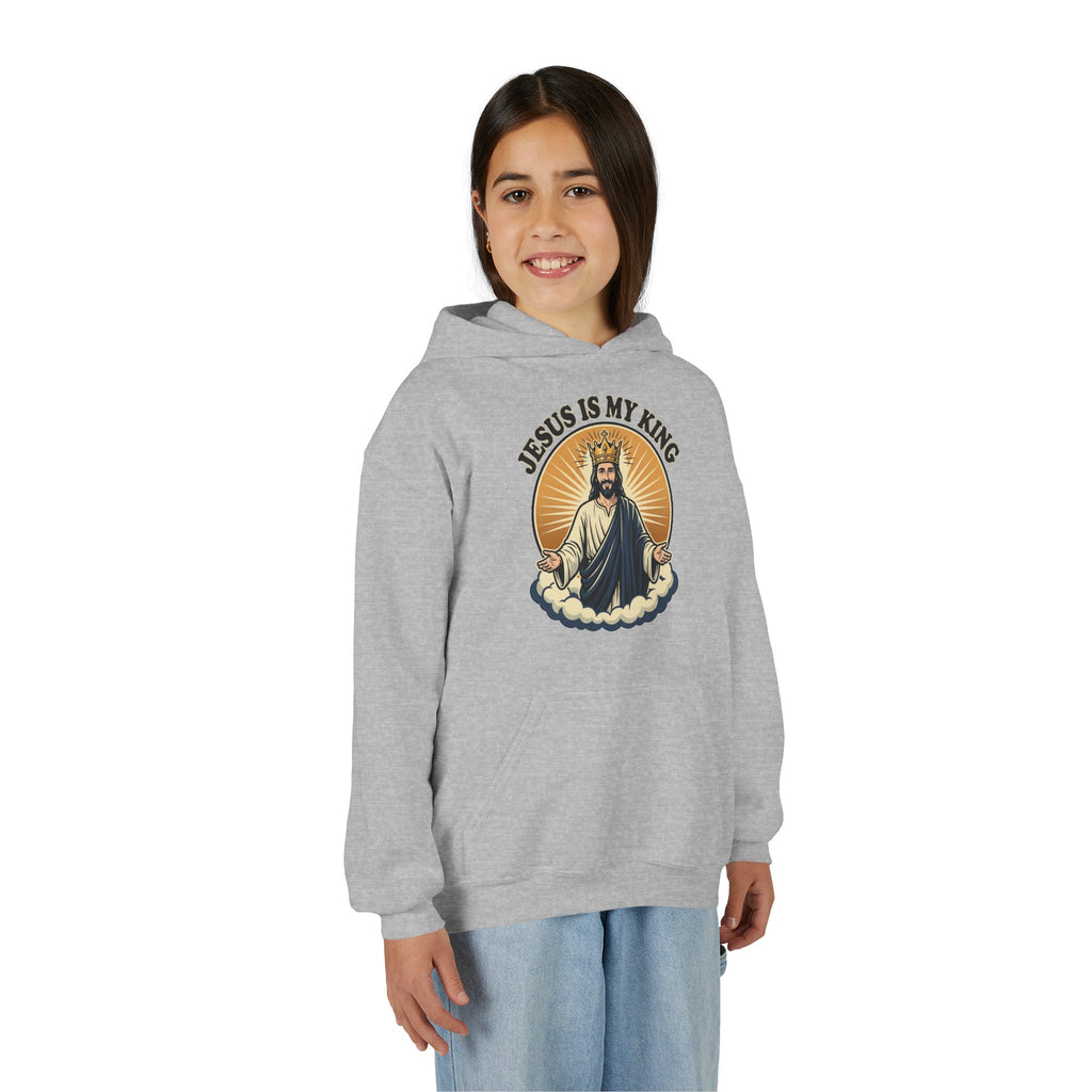 "Jesus Is My King" Youth Hoodie, Christian Faith Pullover