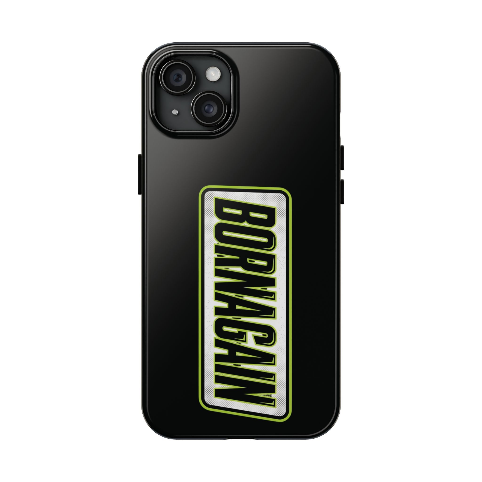 BORNAGAIN vertical logo Phone Case | Black protective tough case