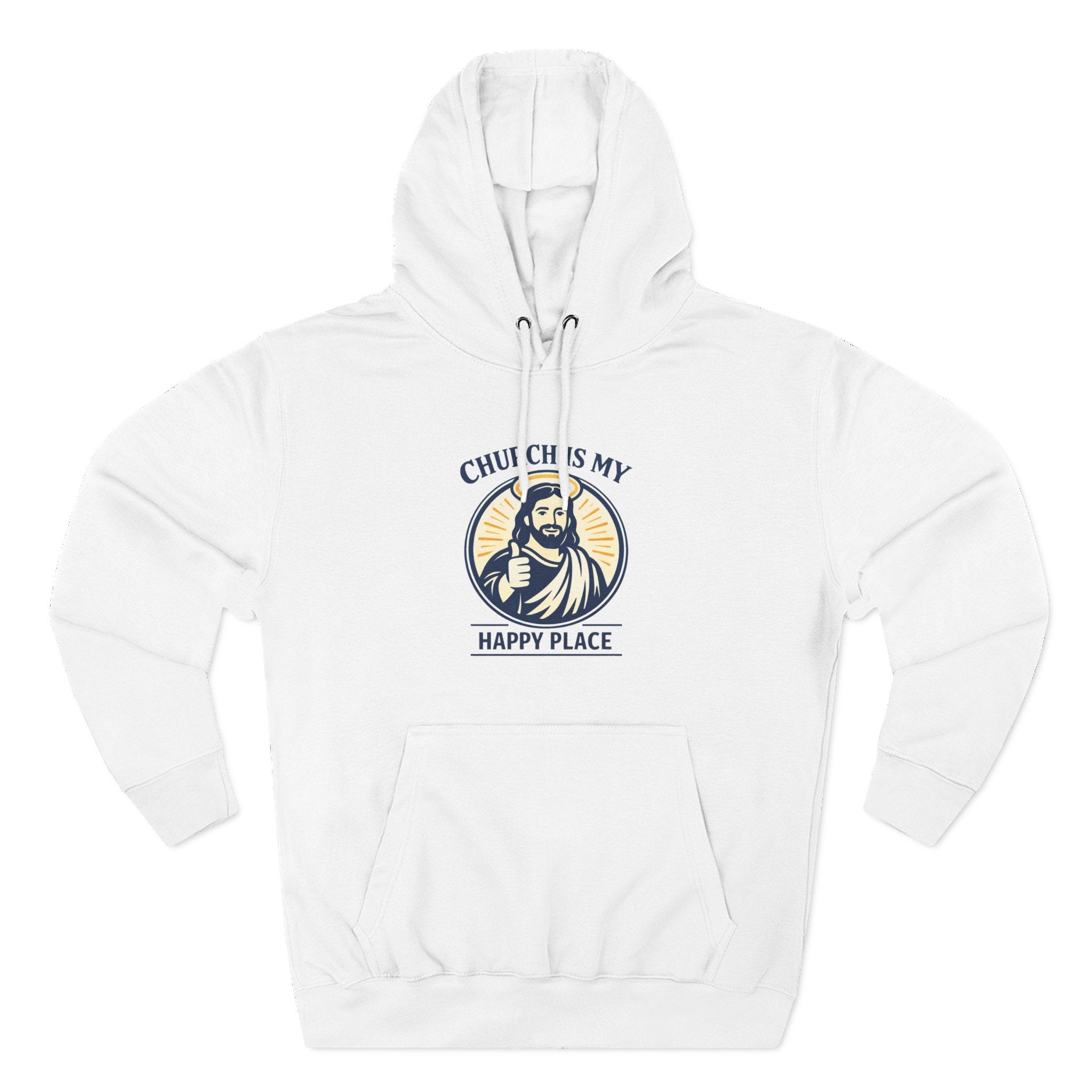 Church Is My Happy Place Hoodie - Christian Faith Graphic Hoodie