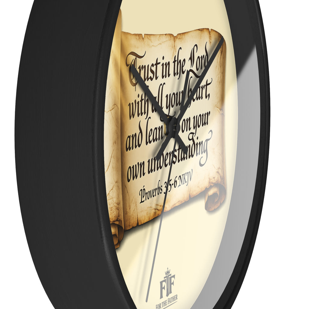 FTF - "Trust In The Lord" Proverbs 3:5 Scroll - Wall Clock