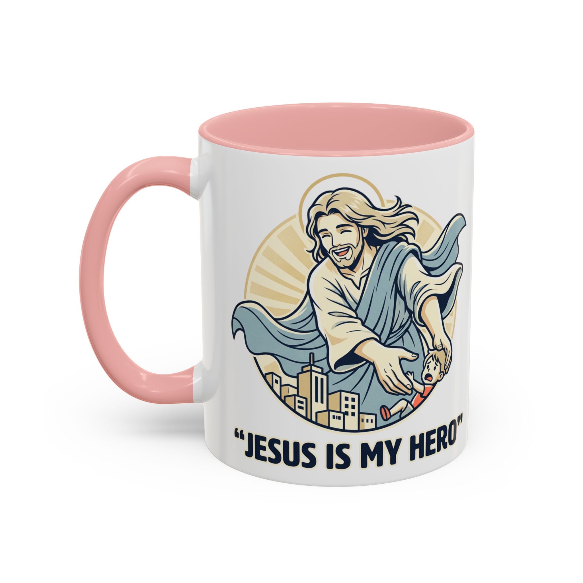 Jesus is my Hero - Accent Coffee Mug (11, 15oz)